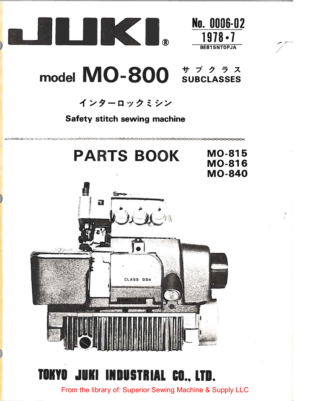 Juki M0-815, M0-816, M0-840 User Manual - ManualMachine.com