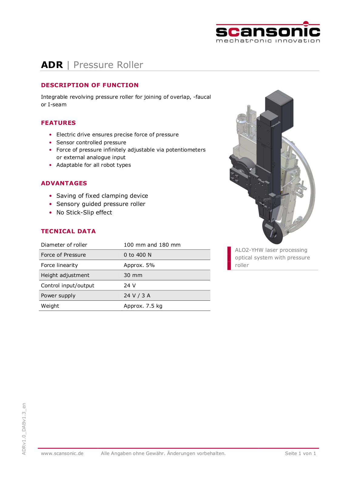 Scansonic ADR User Manual