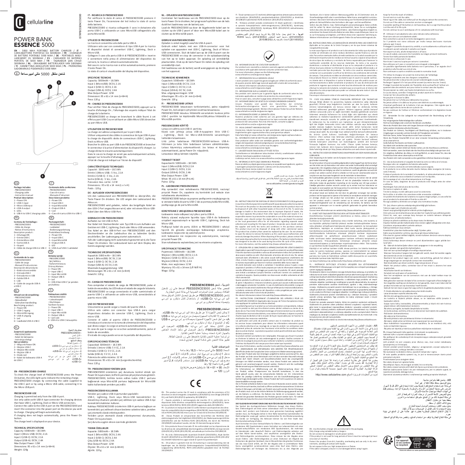 CELLULARLINE Essence 5000, PBESSENCE5000 User guide - ManualMachine.com