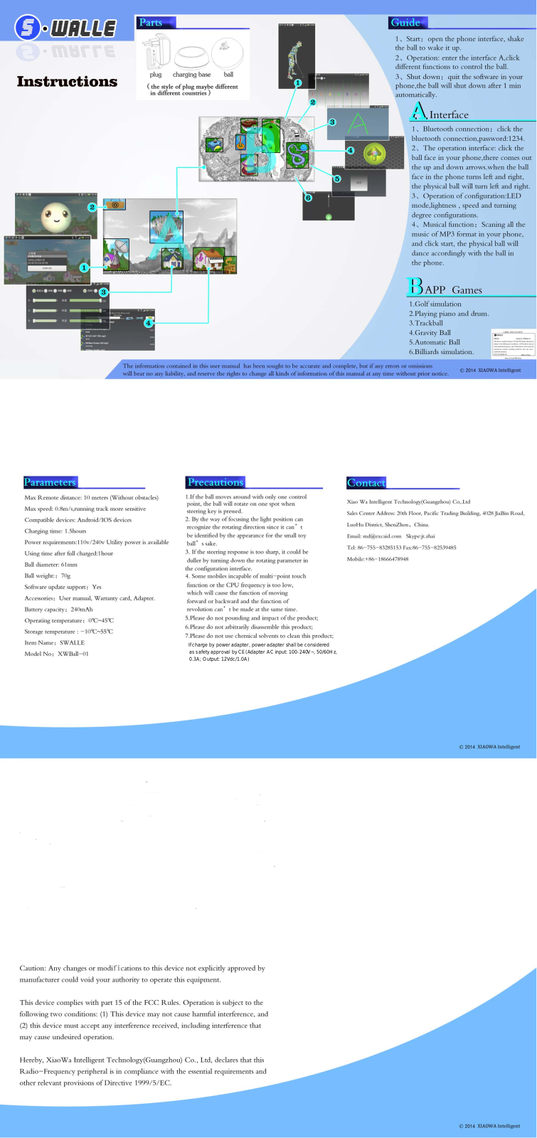 XiaoWa Intelligent Technology 01 User Manual