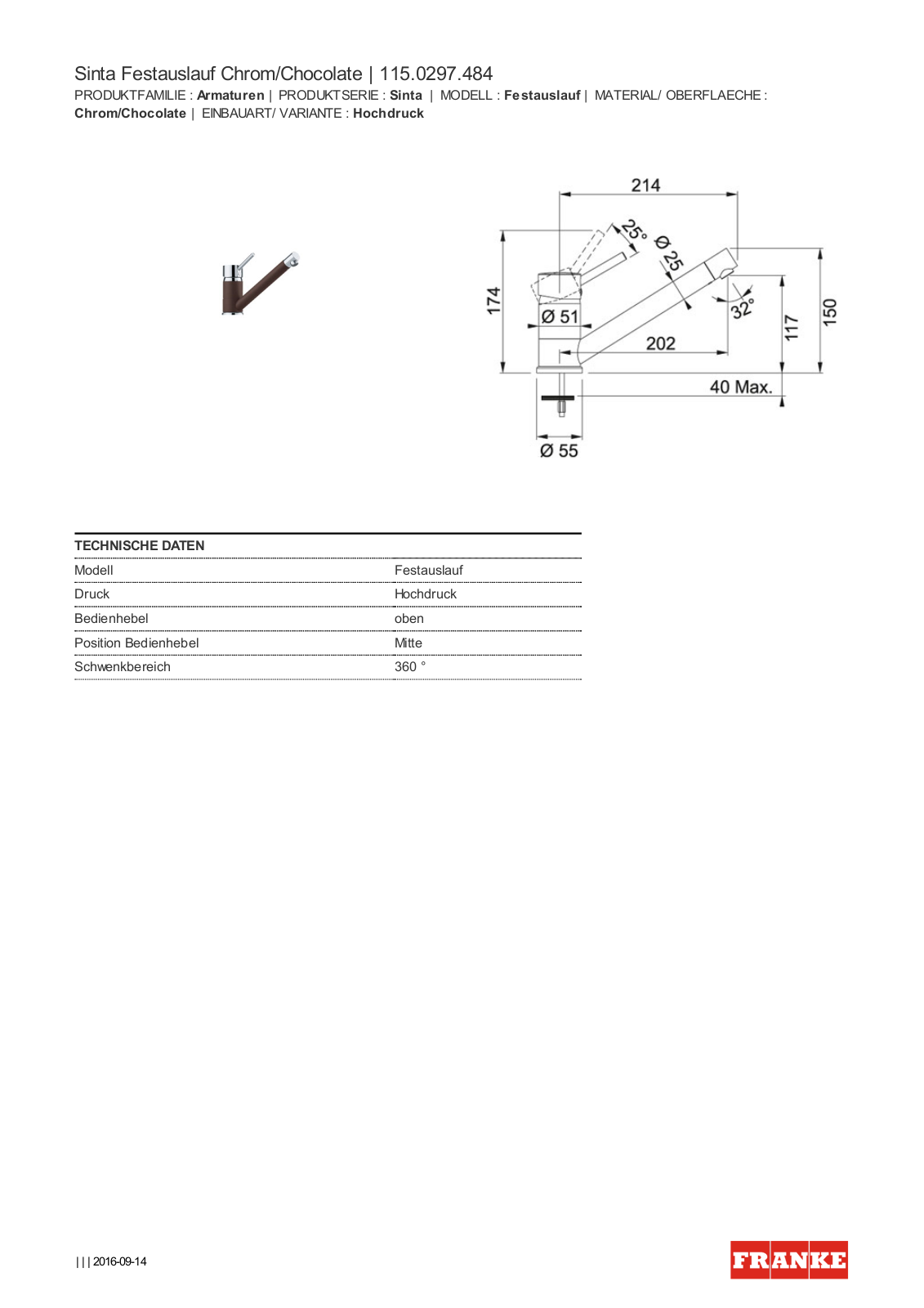 Franke 115.0297.484 Service Manual