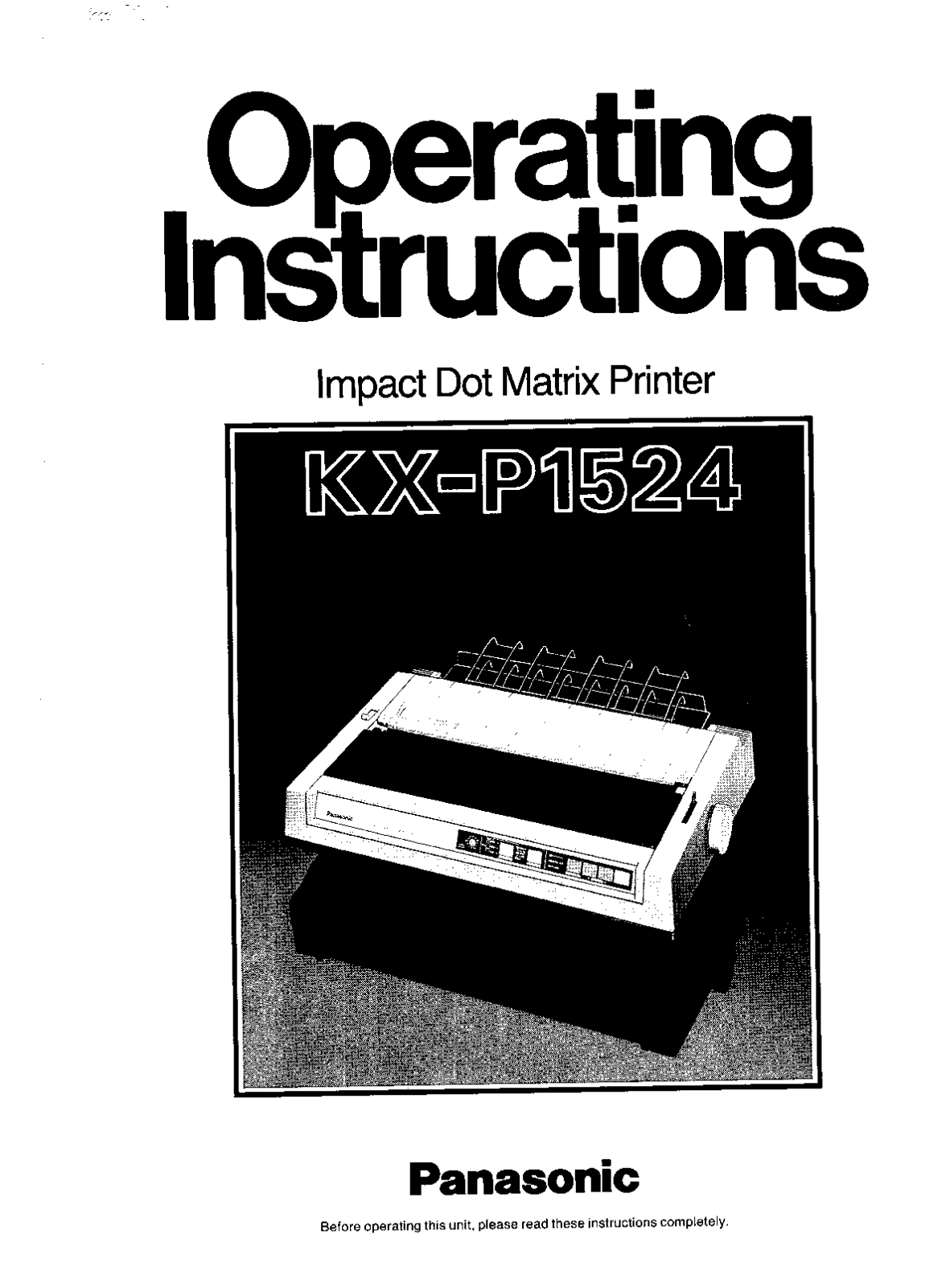 Panasonic kx-p1524 Operation Manual