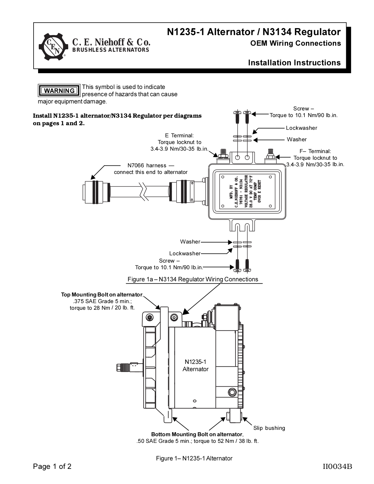 C.E. Niehoff & Co. N1235-1, N3134 User Manual