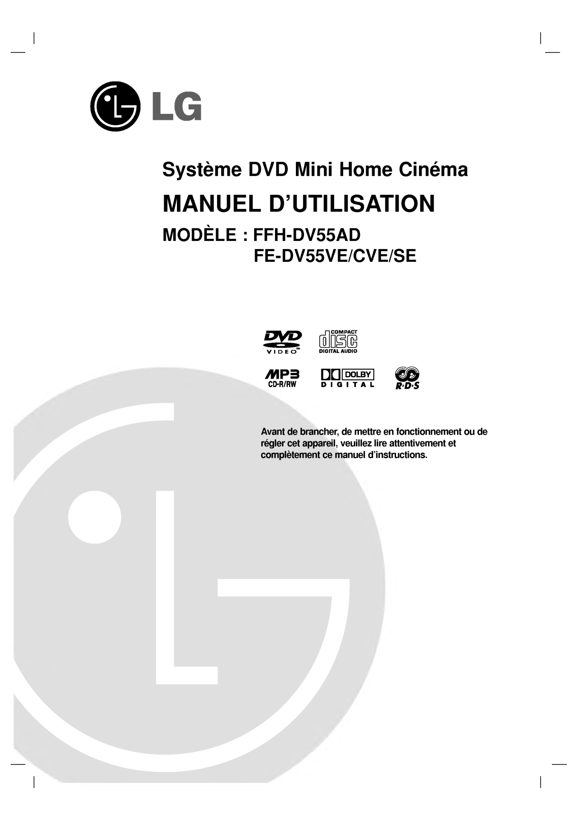 LG FFH-DV55AD User Manual