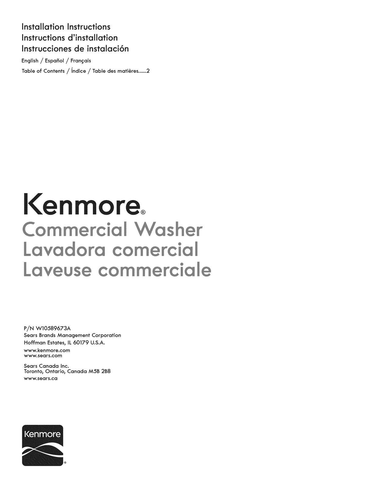 Kenmore 11041932510 Installation Guide