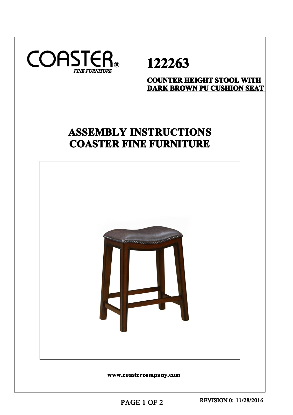 Coaster 122263 Assembly Guide - ManualMachine.com