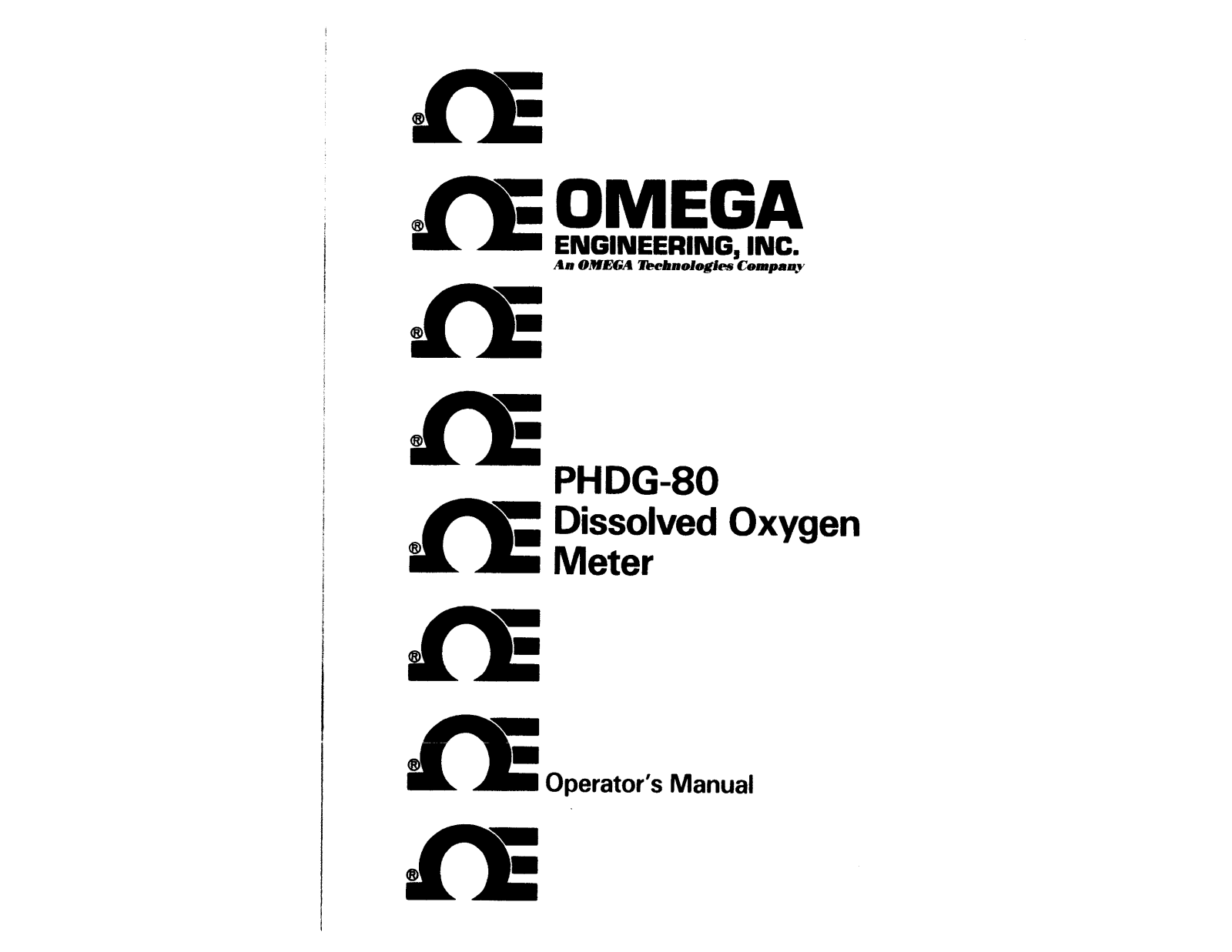 Omega Products PHDG-80 Installation  Manual