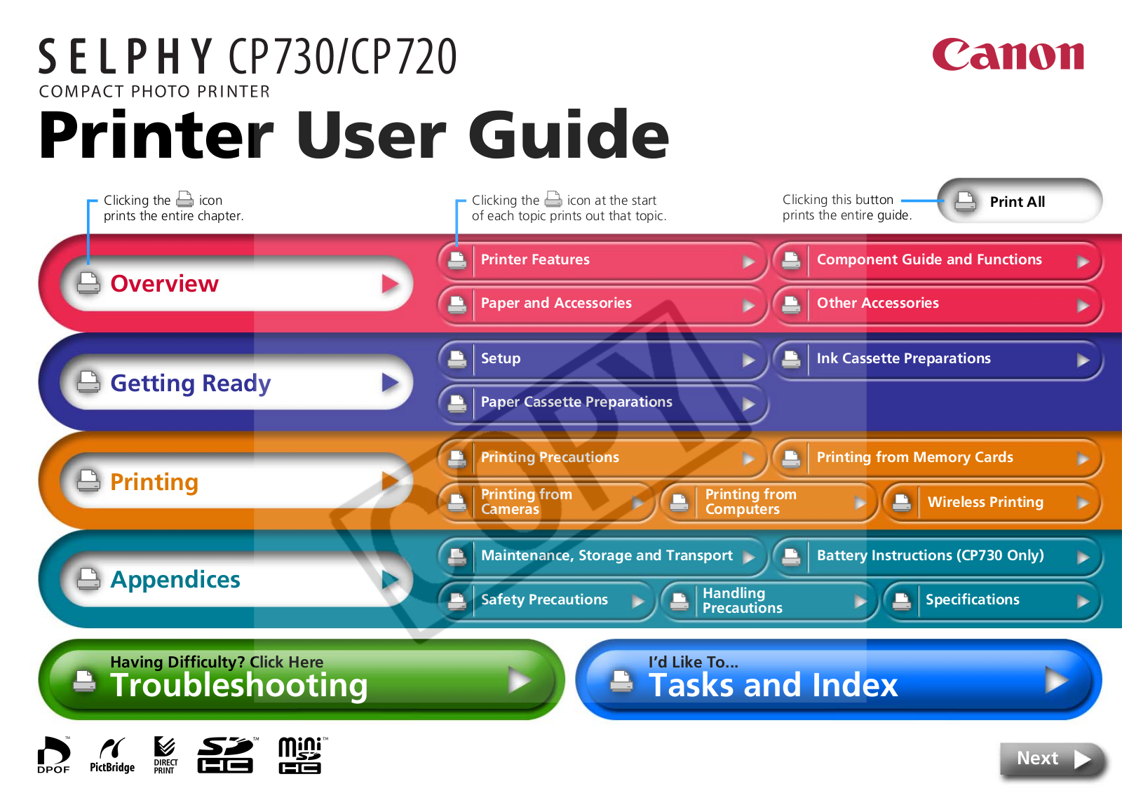 Canon SELPHY CP730, SELPHY CP720 User Guide