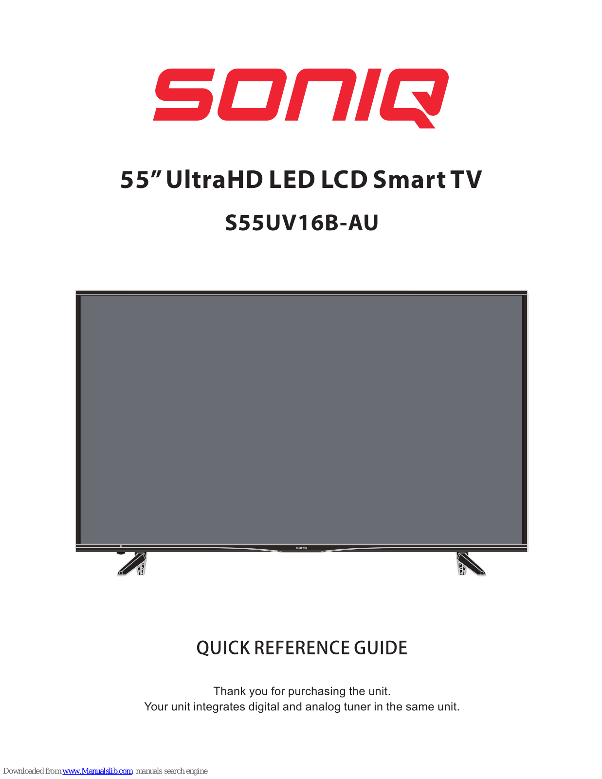 SONIQ S55UV16B-AU Quick Reference Manual