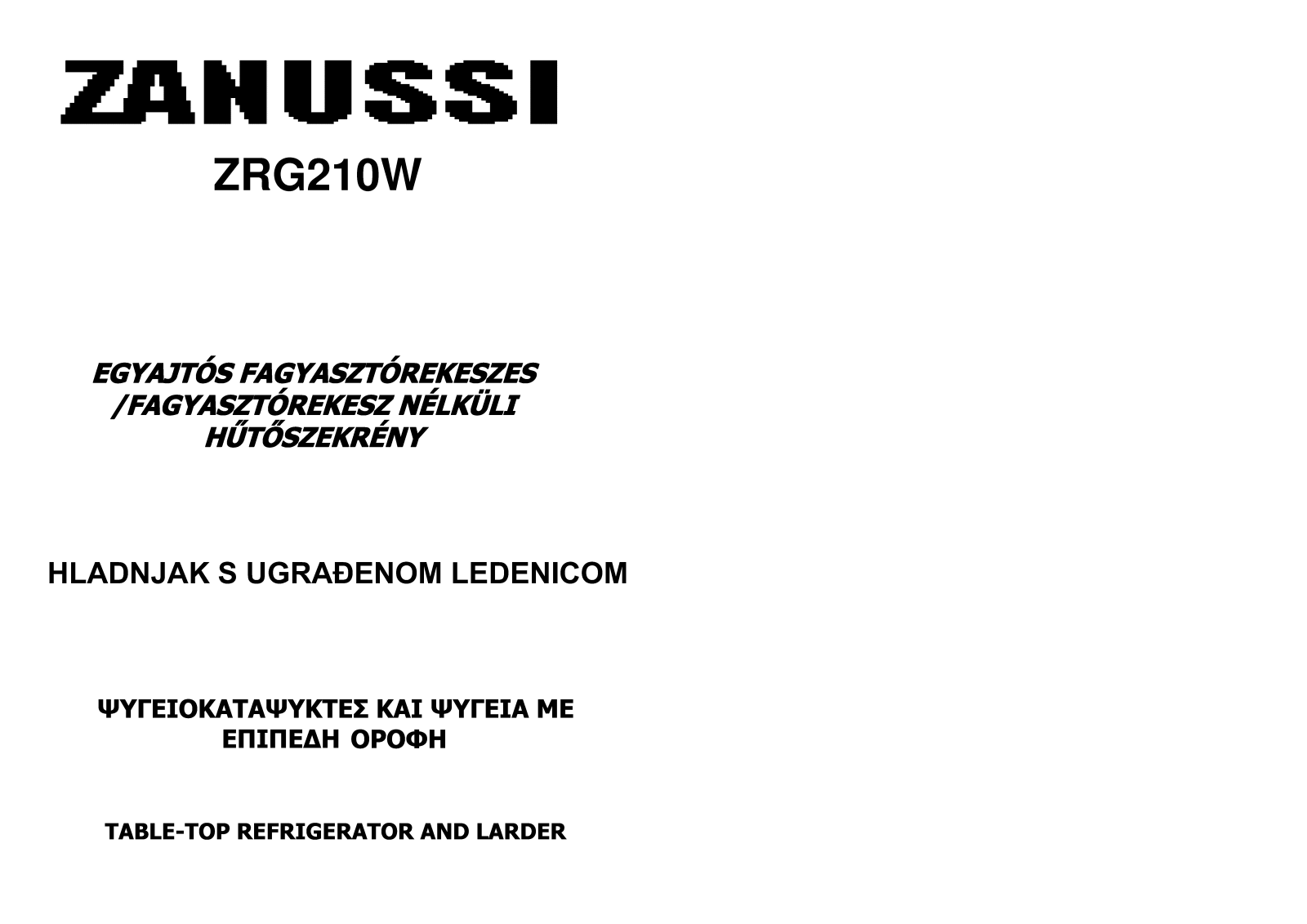 Zanussi ZRG210W User Manual