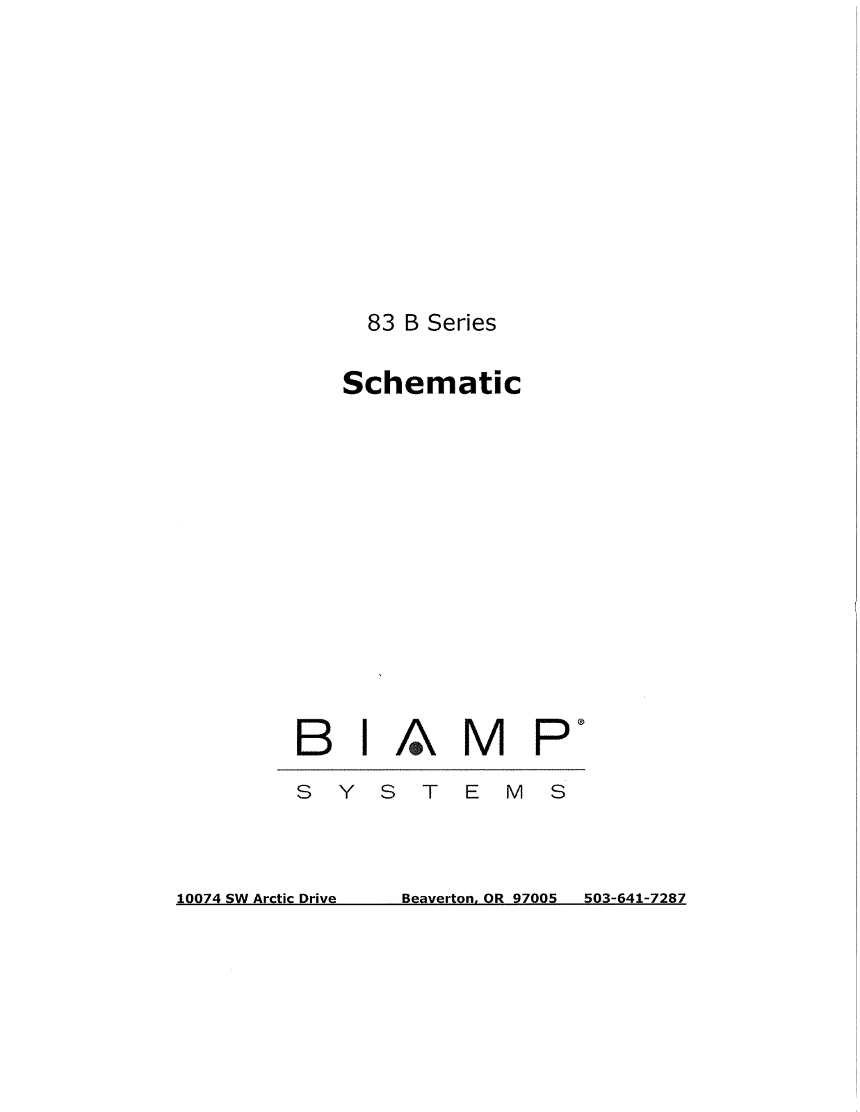 Biamp 83B User Manual