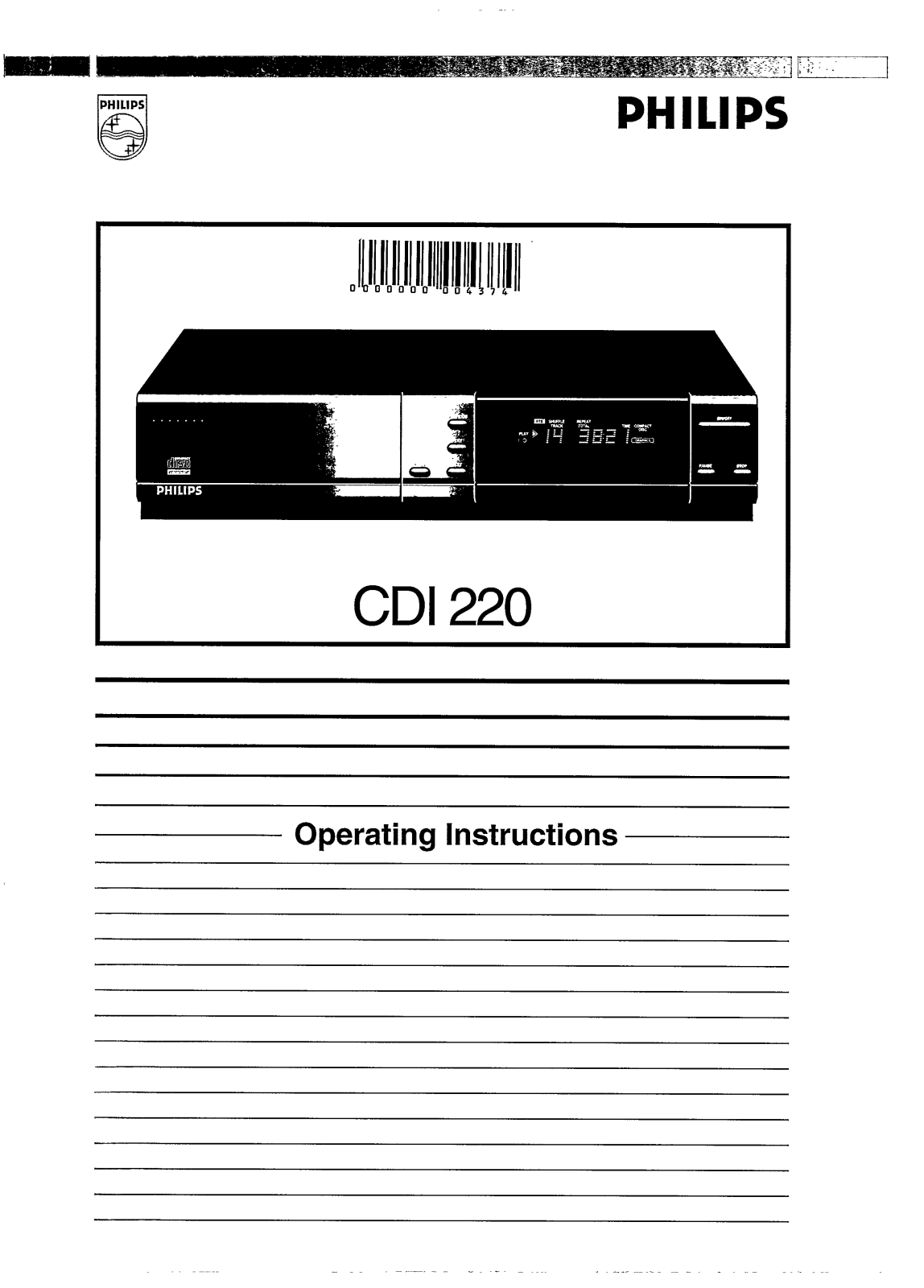 Philips CDI220/80N, CDI220/65, CDI220/40, CDI220/39, CDI220/25 User Manual