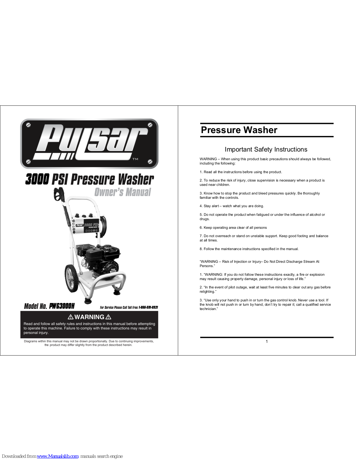 Pulsar PWG3000H Owner's Manual