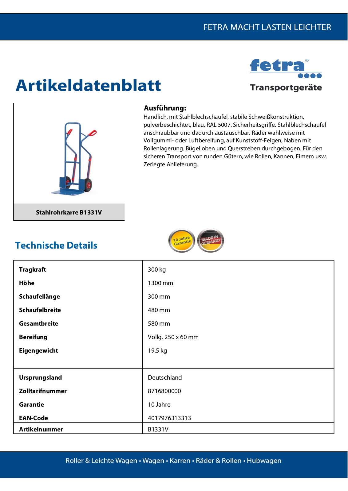 fetra B1331V User Manual