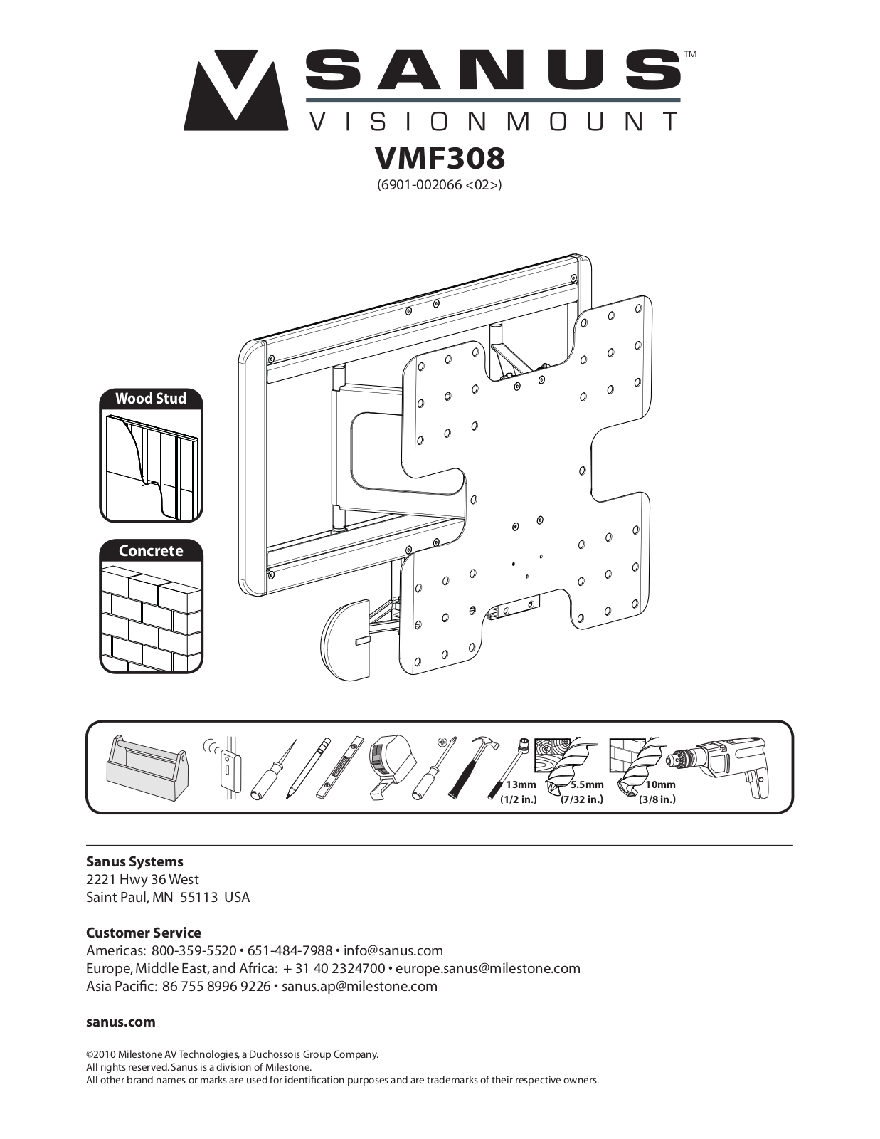 Sanus Systems VMF308 User Manual