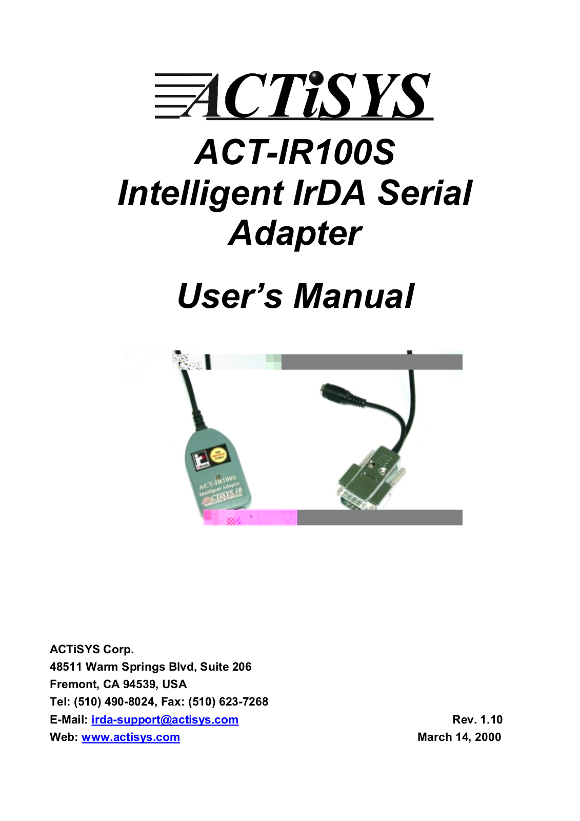 ACTiSYS ACT-IR100S User Manual