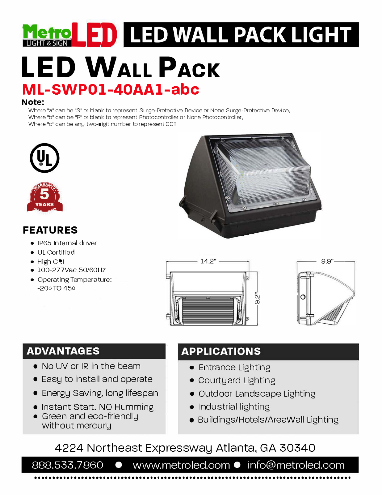 Metroled BCXZ1001 Specifications - ManualMachine.com