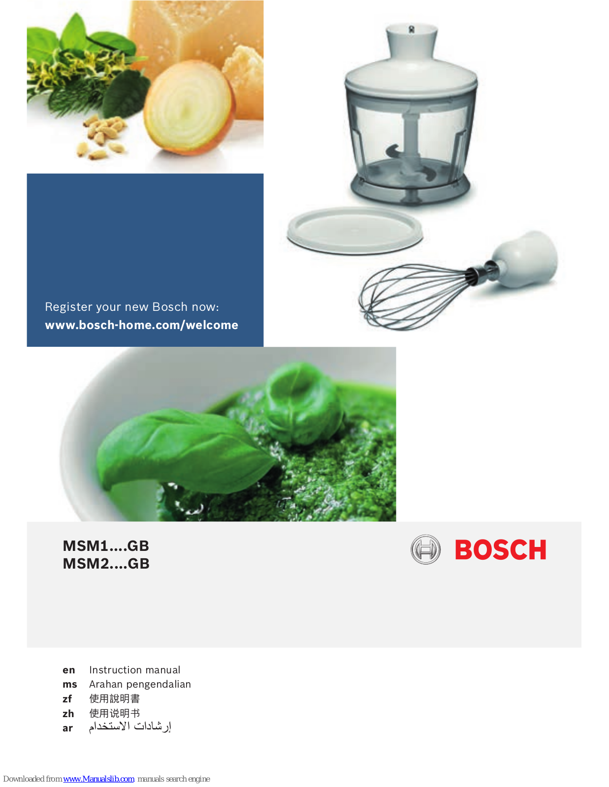 Bosch MSM1....GB, MSM2....GB Instruction Manual