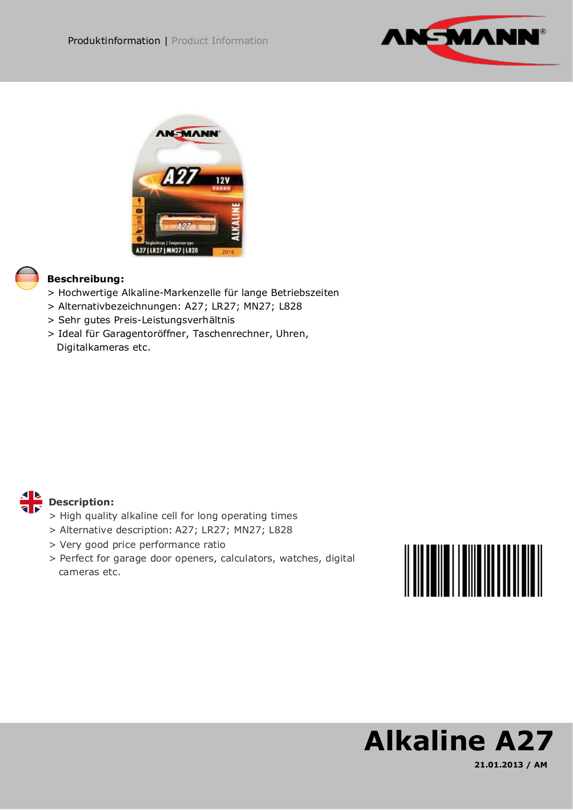 ANSMANN ANS 1516-0001 Datasheet - ManualMachine.com