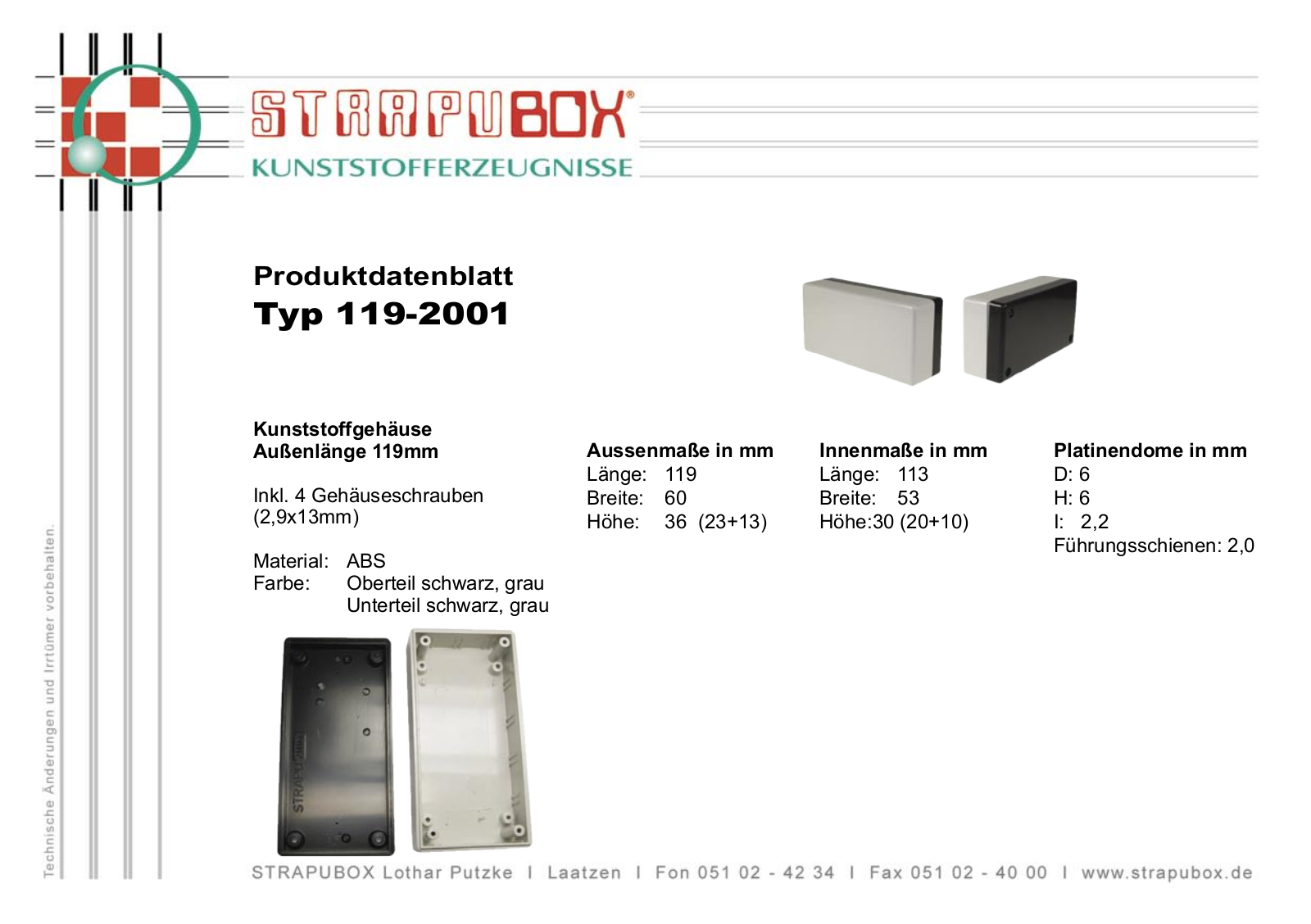 STRAPUBOX SP 2001 SW Datasheet - ManualMachine.com