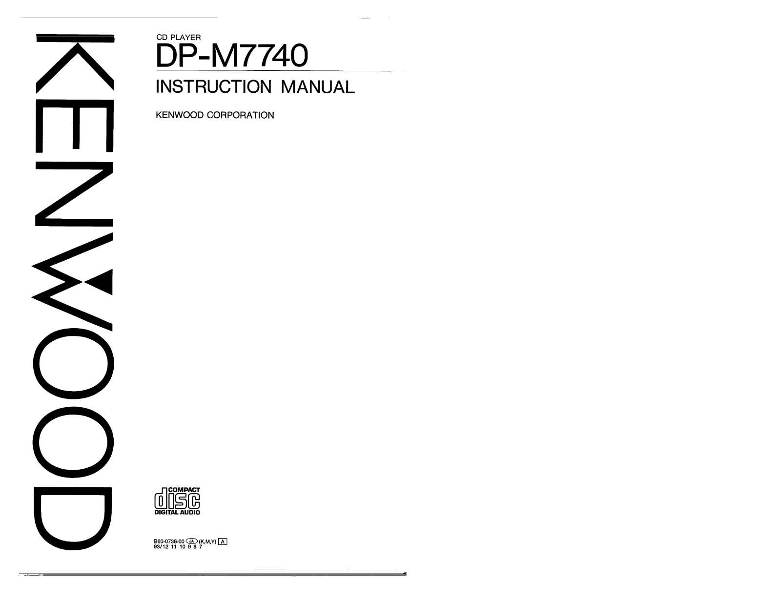 Kenwood DP-M7740 Owner's Manual