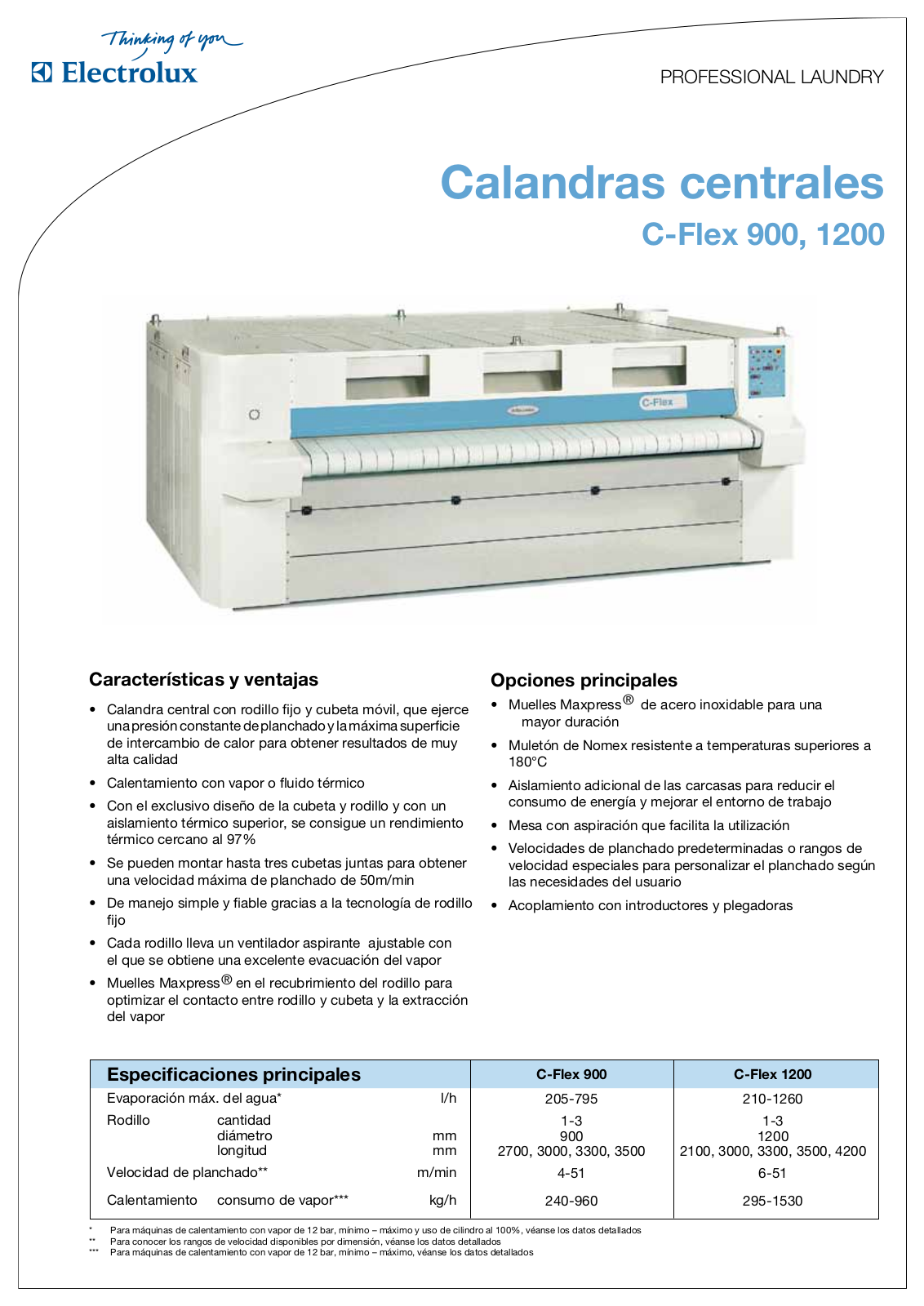 Electrolux C-FLEX 900, C-FLEX 1200 DATASHEET