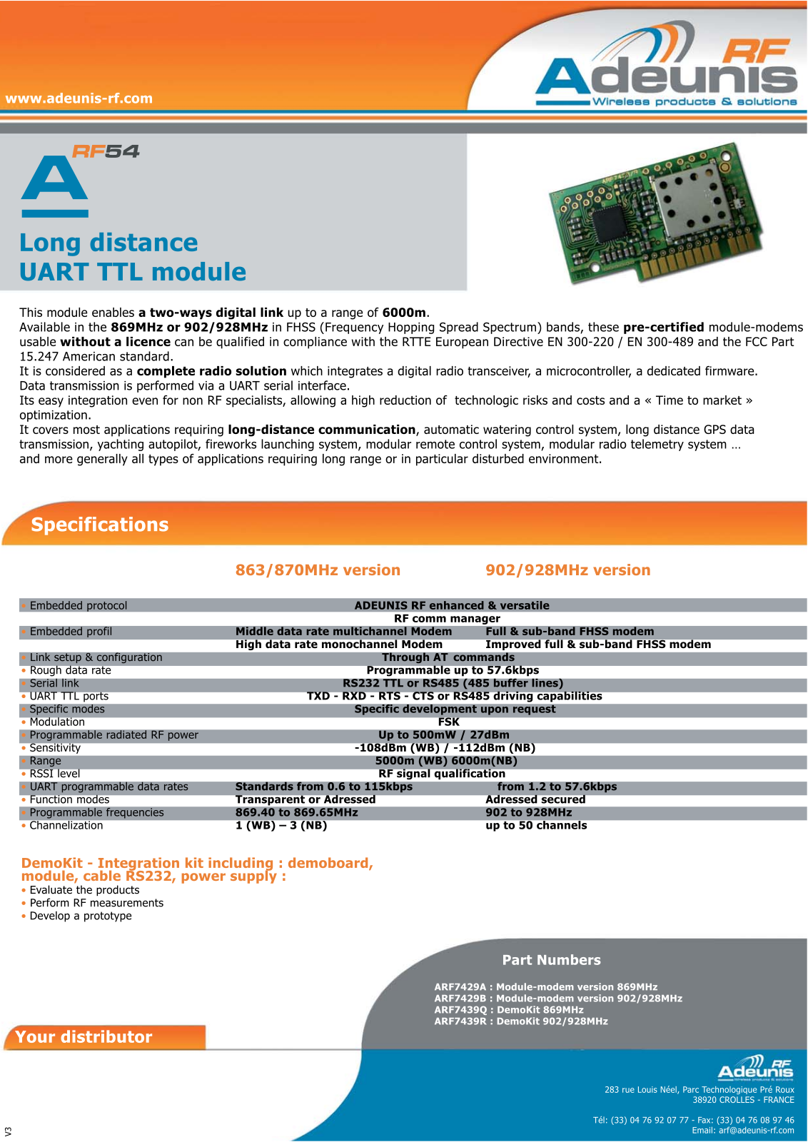 ADEUNIS RF54 User Manual