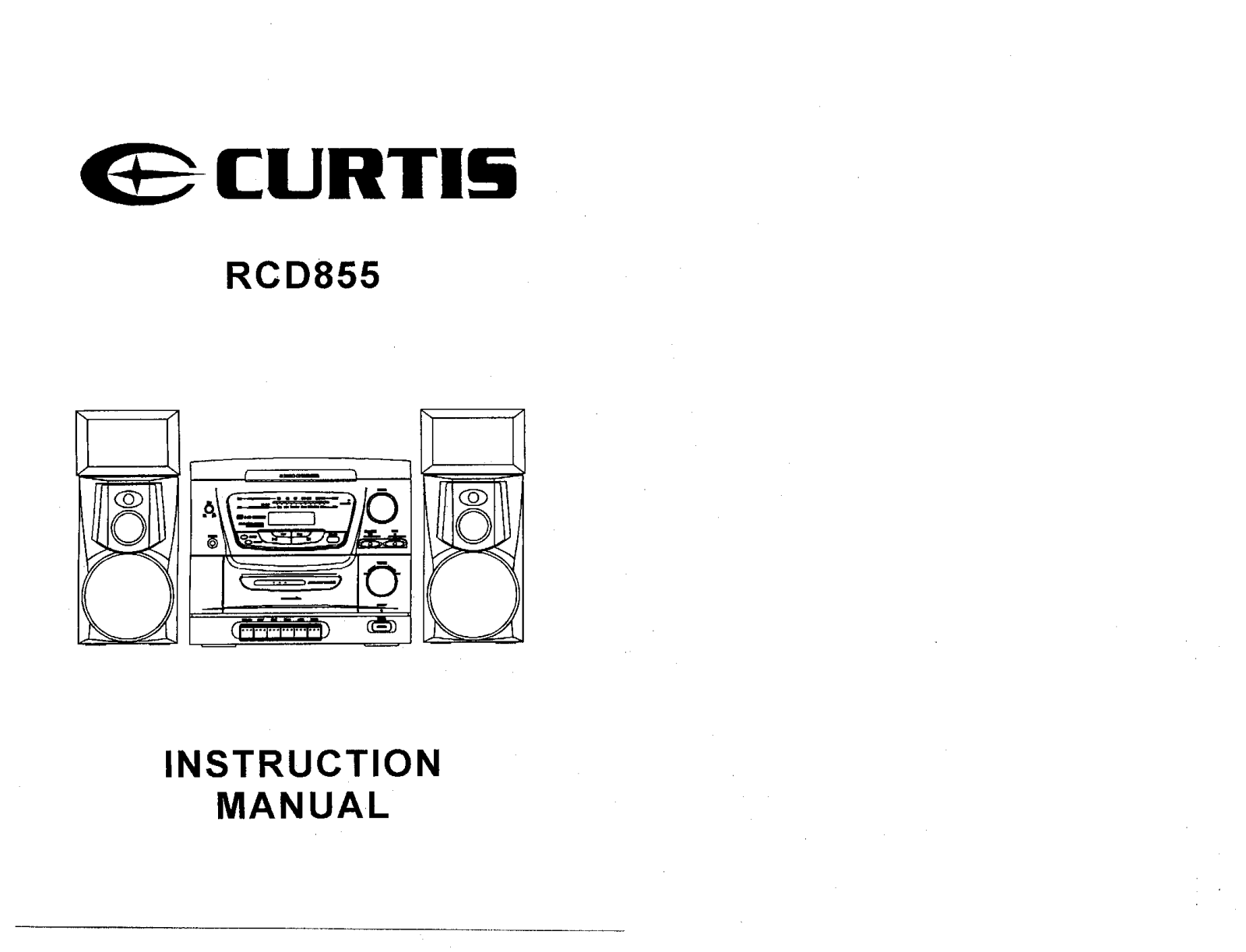 CURTIS RCD855 User Manual