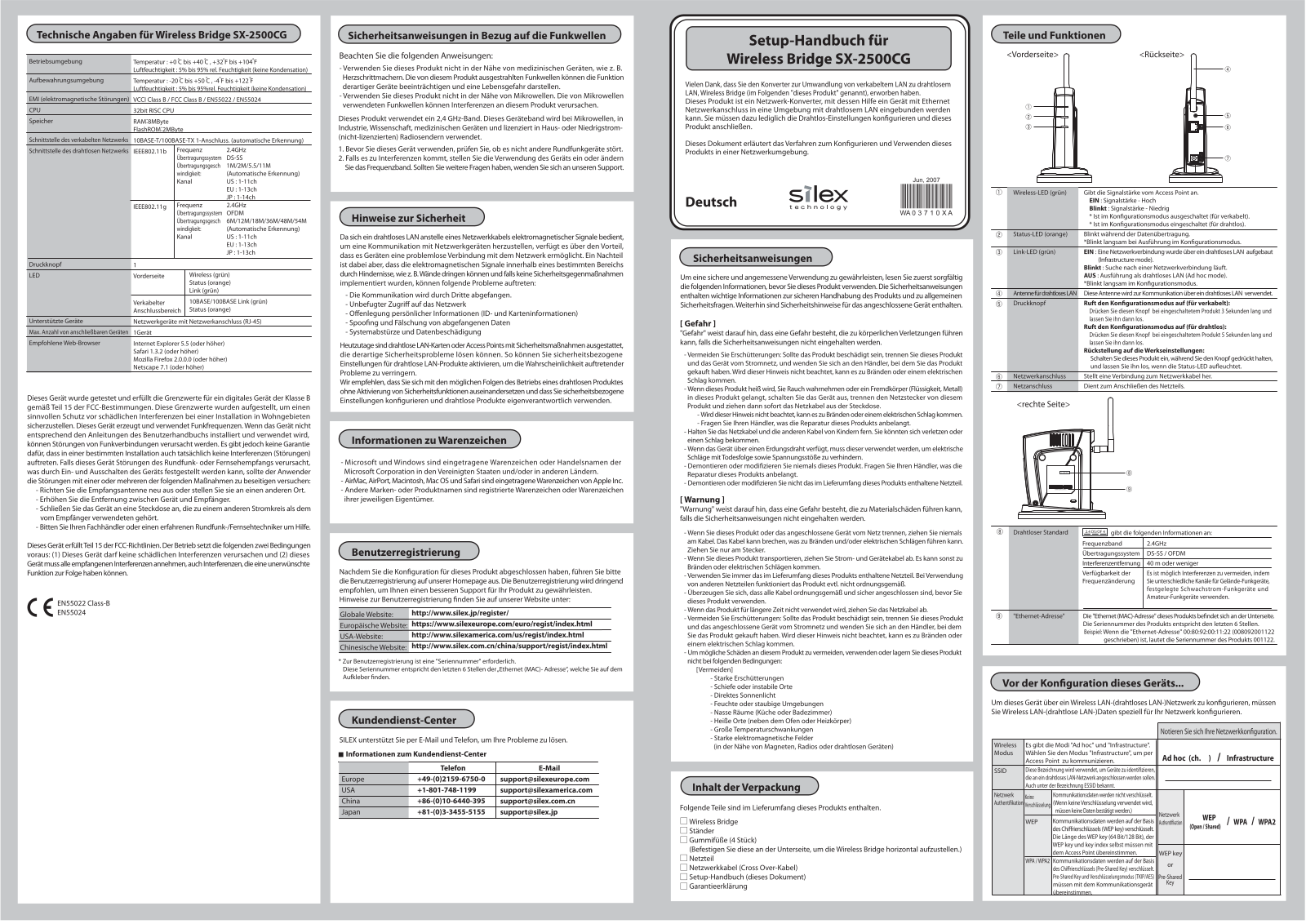 Silex Technology SX-2500CG Setup guide