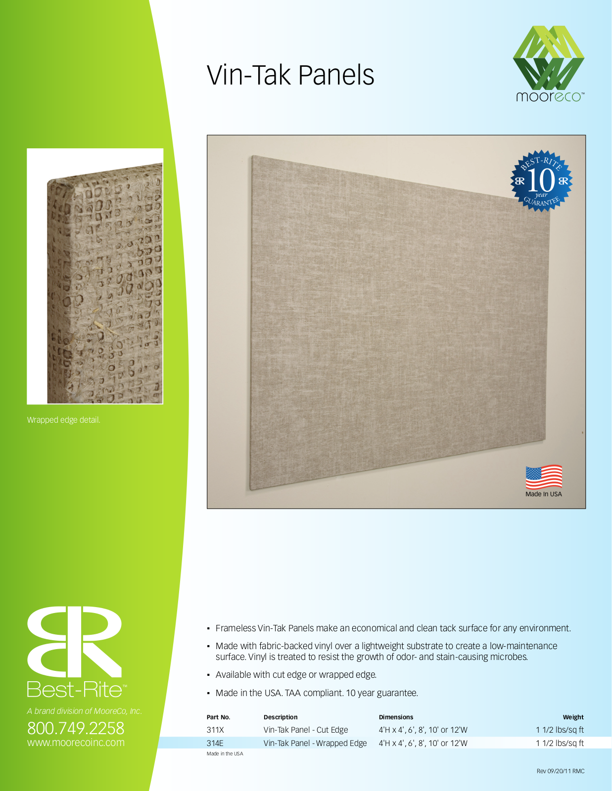 MooreCo BS1281 Specification Sheet - Panels - ManualMachine.com