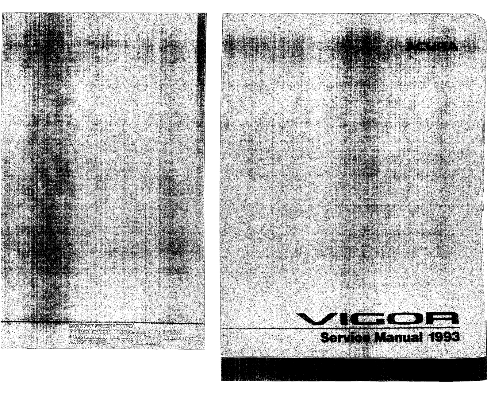 Acura Vigor 1993 User Manual