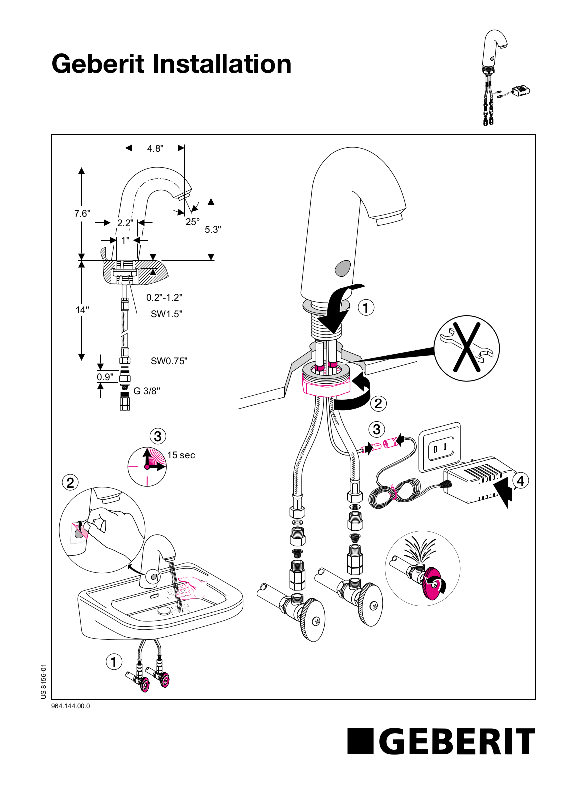 Chicago Faucet 115.728 Installation  Manual