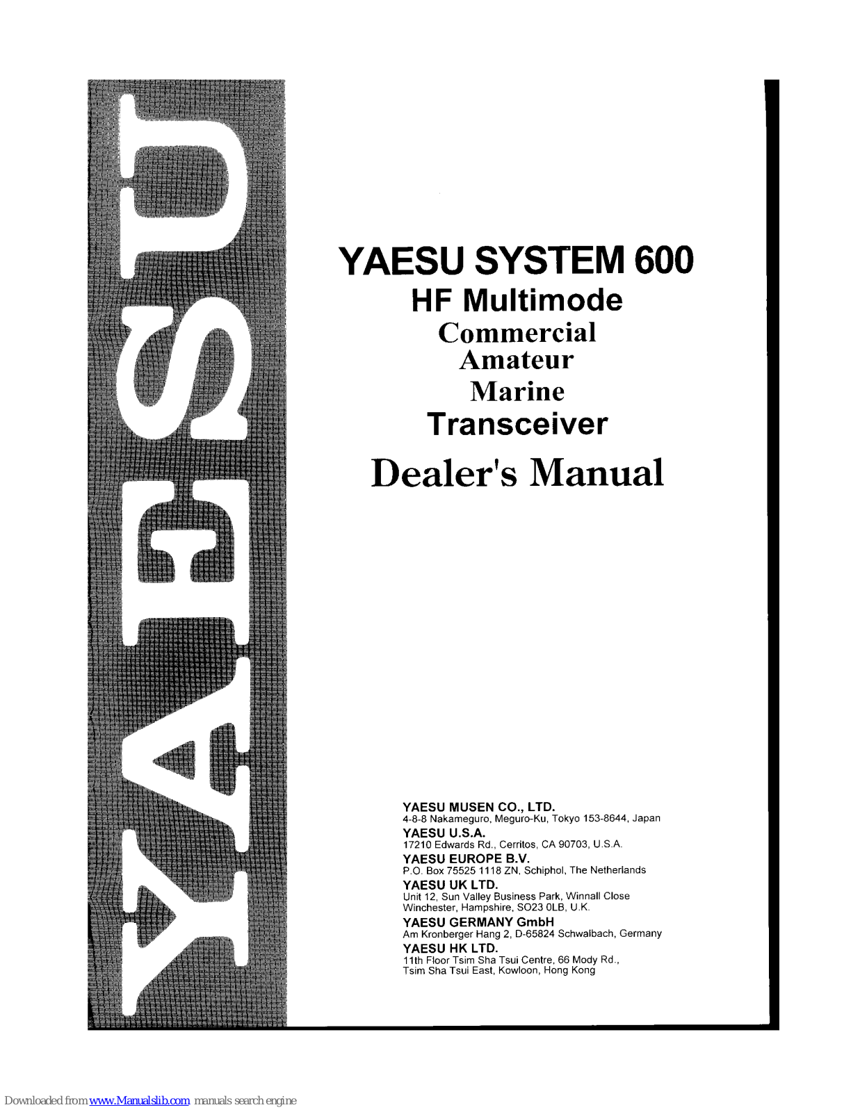 Yaesu FT-600 Dealer's Manual