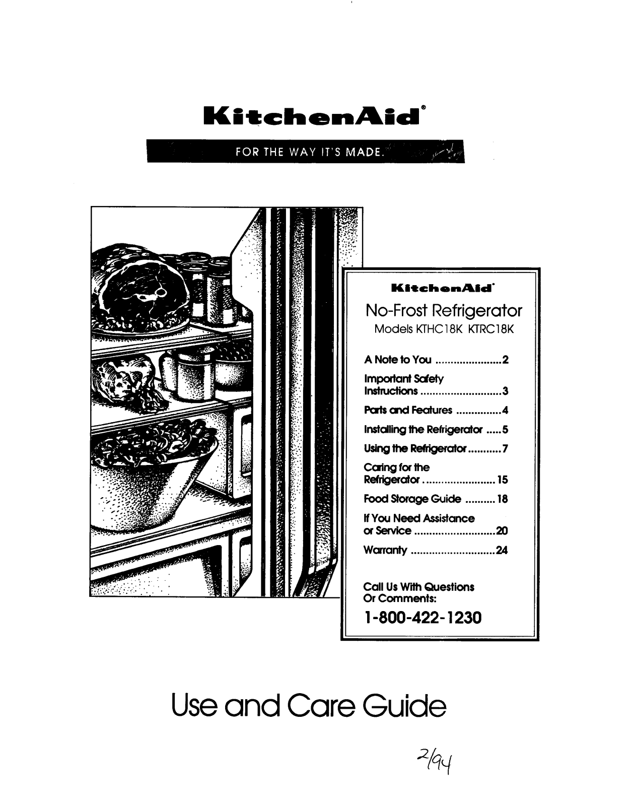 KitchenAid KTHC18K, KTRC18K User Manual