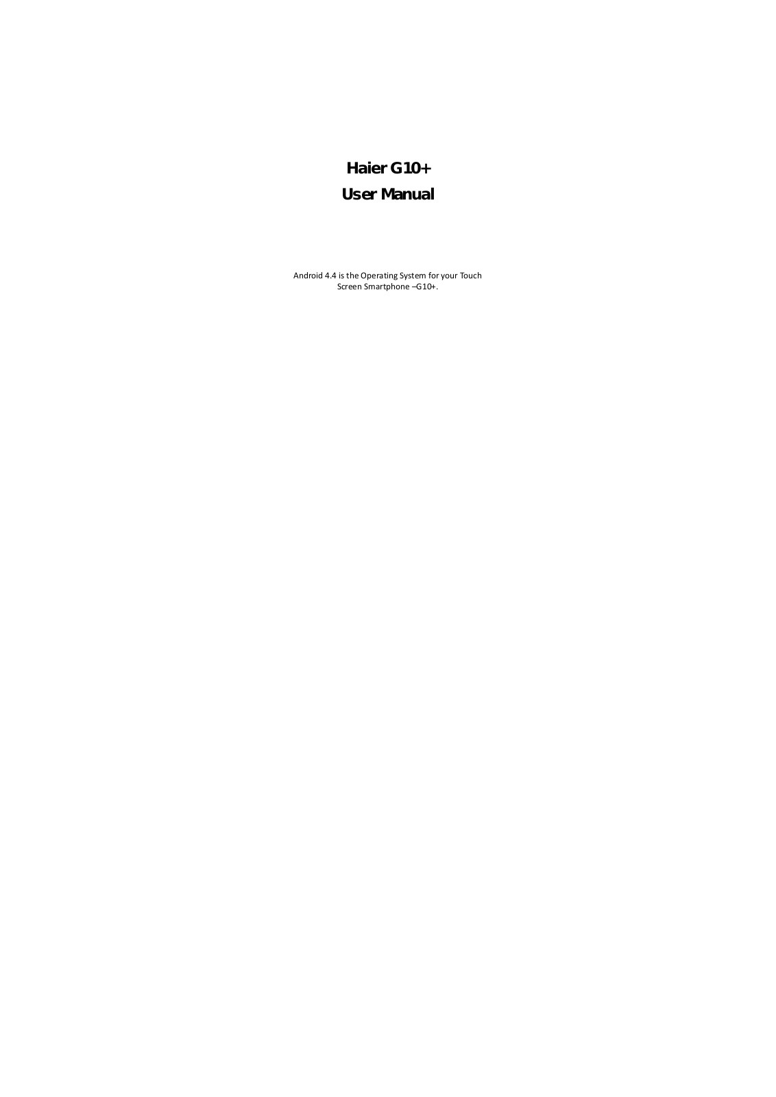 Haier Telecom 20151010G10 User Manual