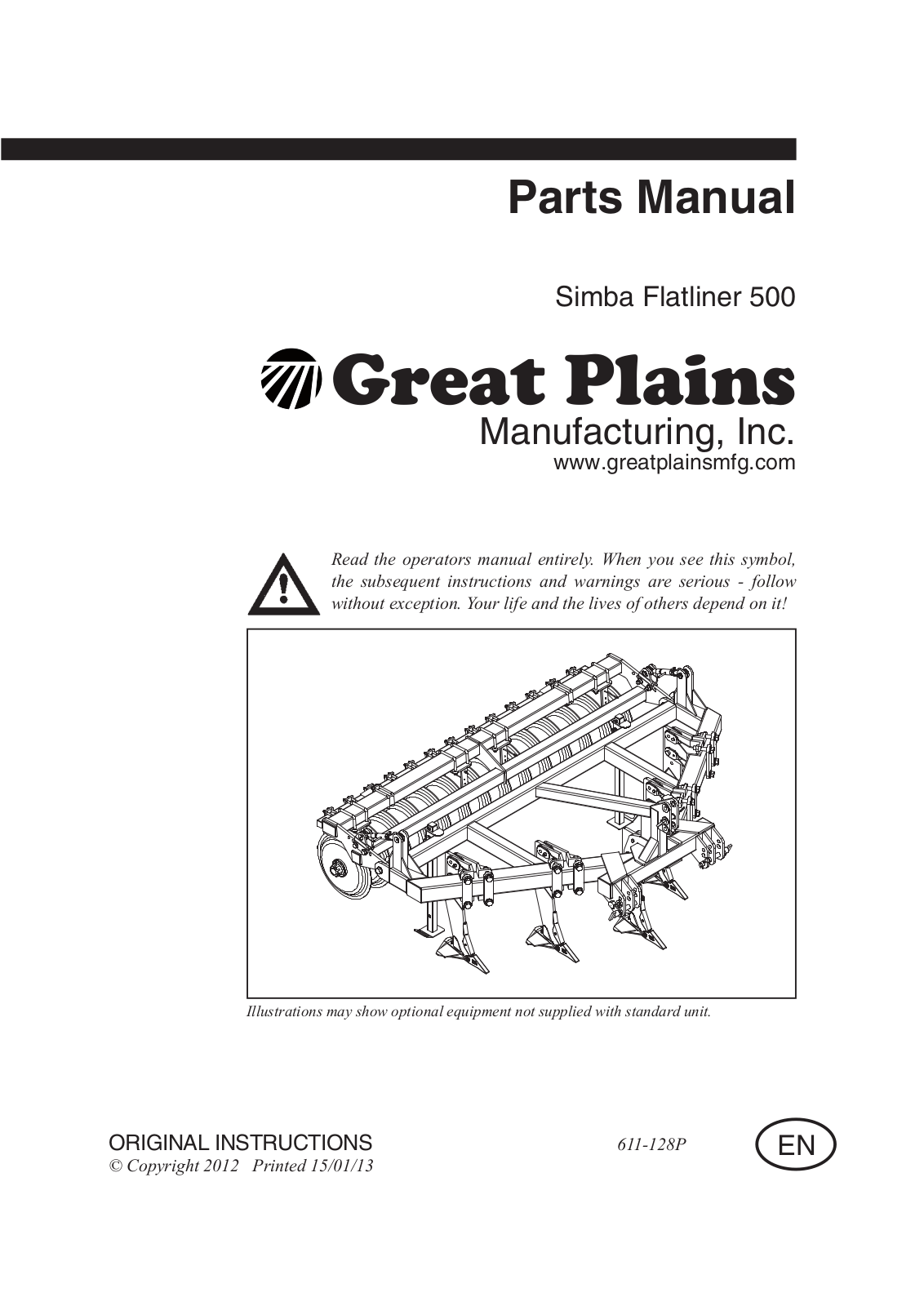 Great Plains Simba Flatliner 500 Parts Manual