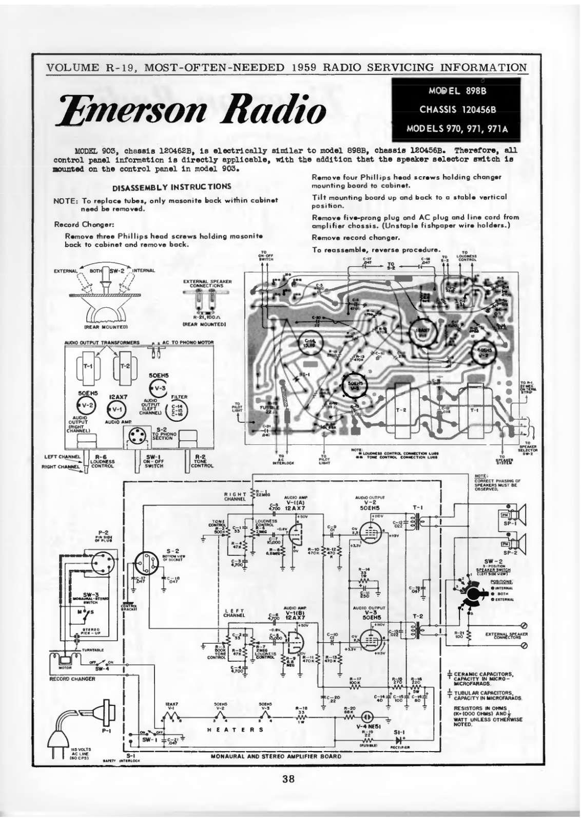 Emerson 898B, 970, 971, 971A C Schematic