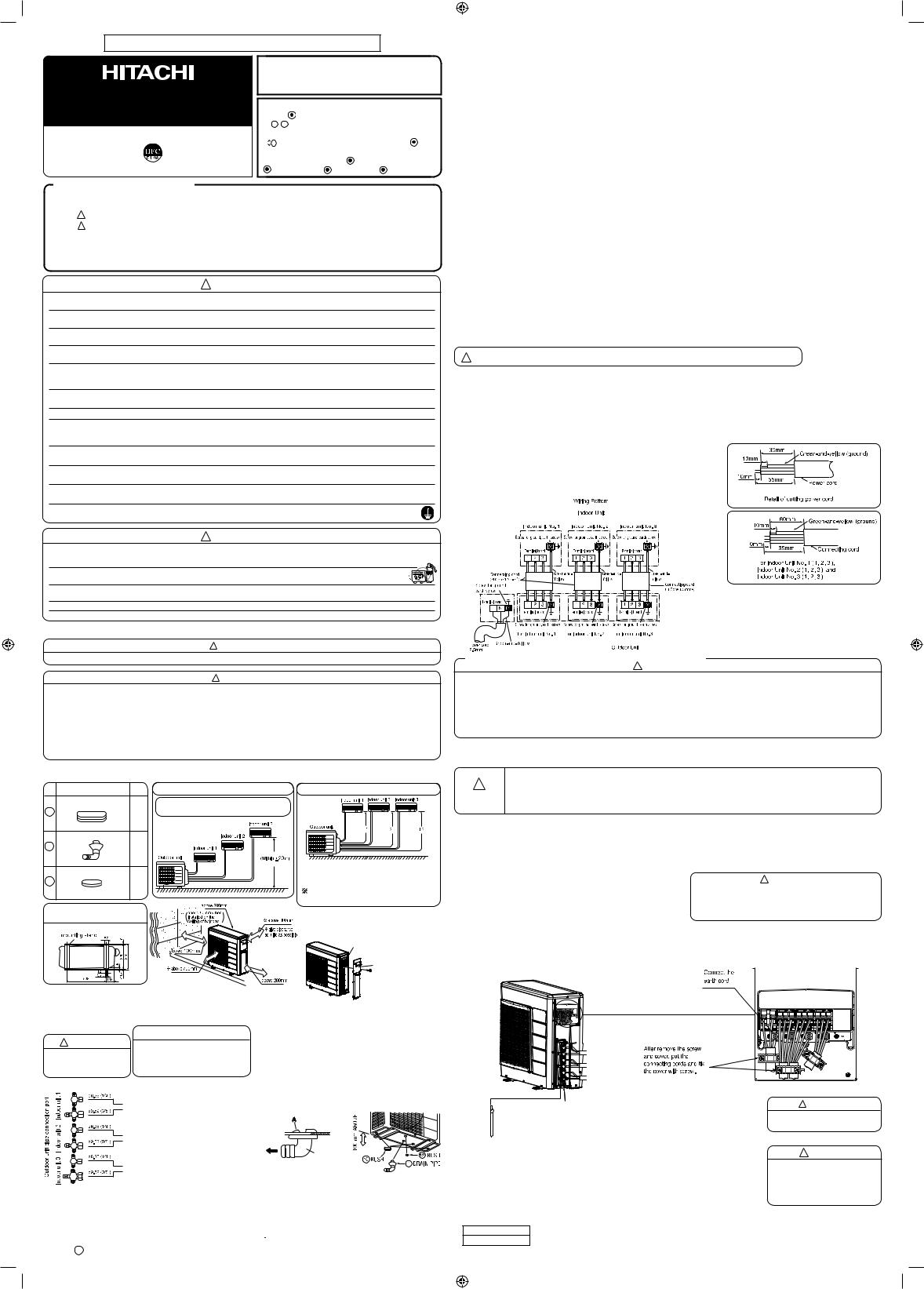 Hitachi RAM-68NP3B Installation manual