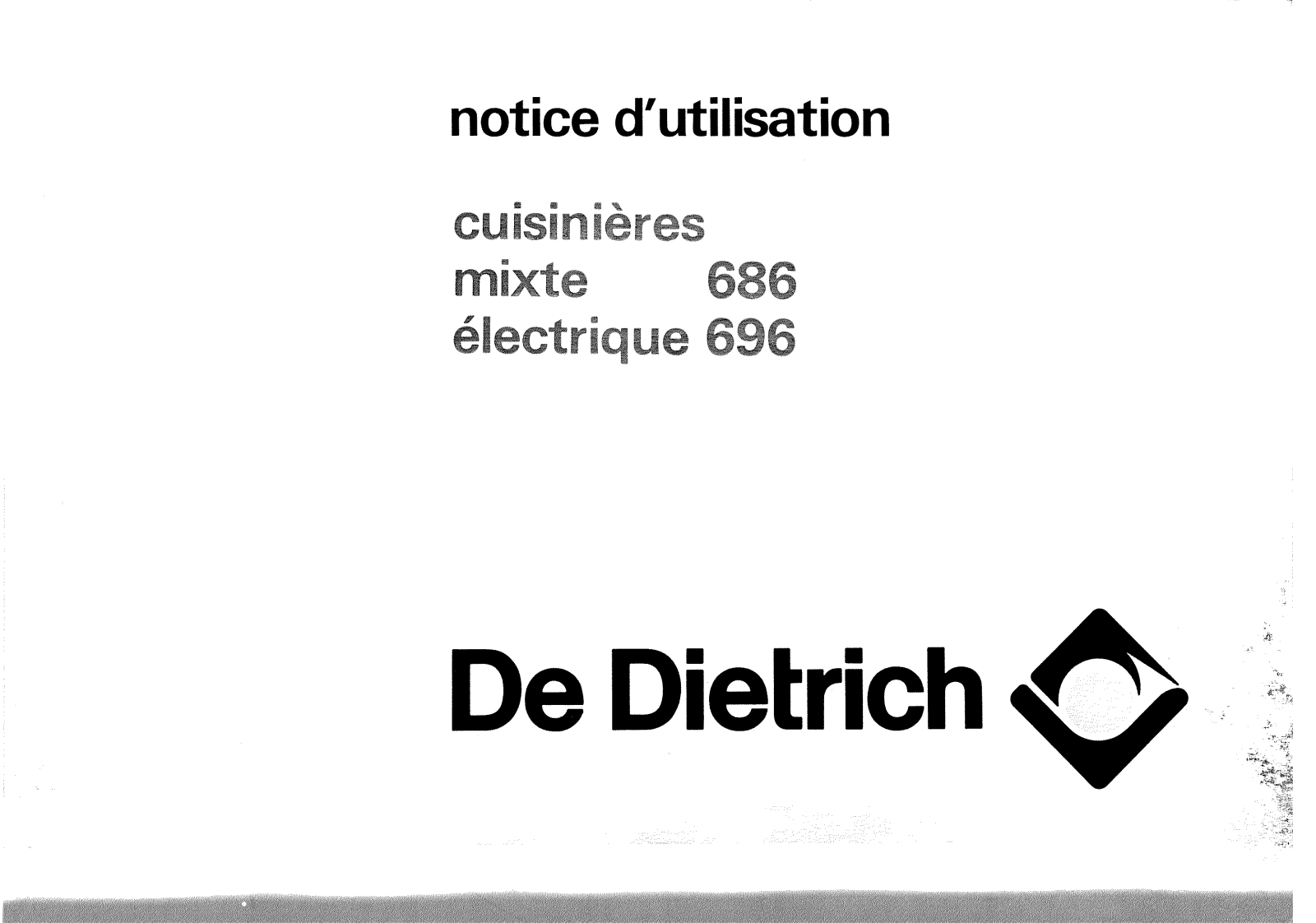 De dietrich 686, 696 User Manual