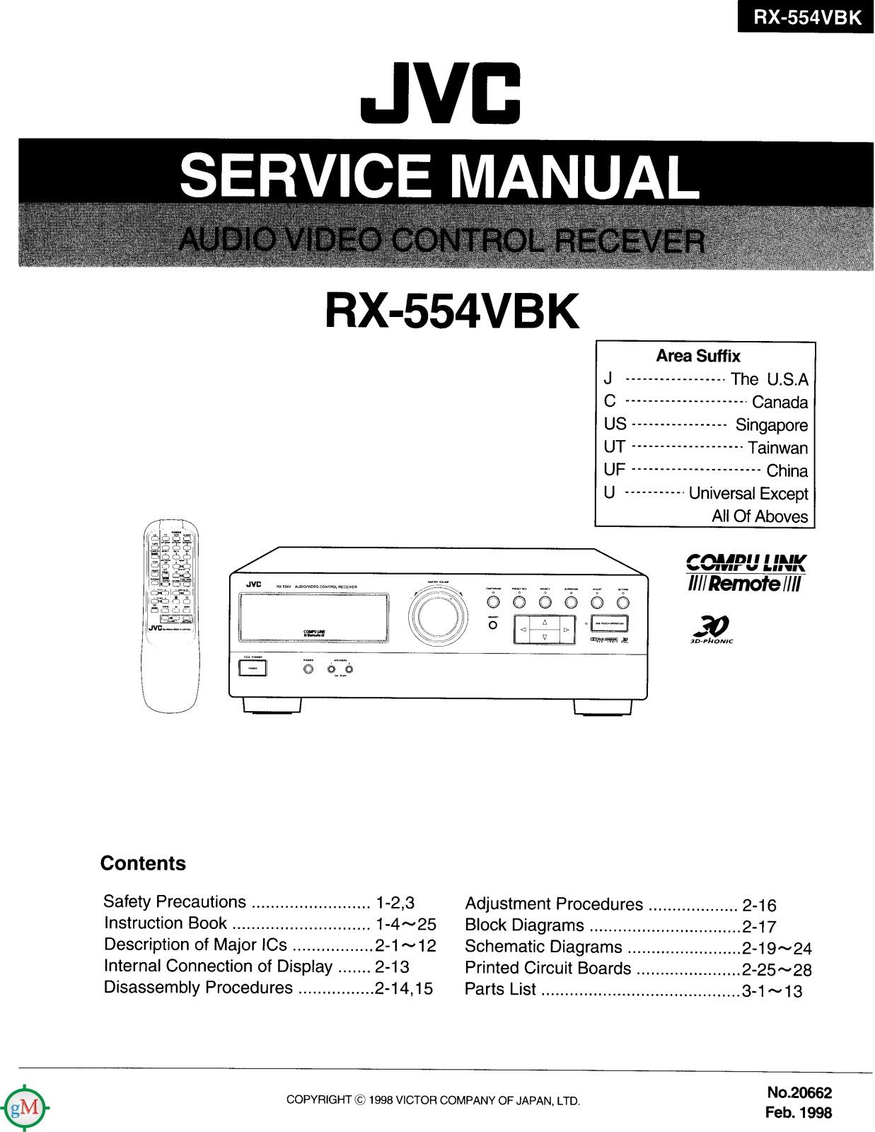 JVC RX-554-VBK Service manual