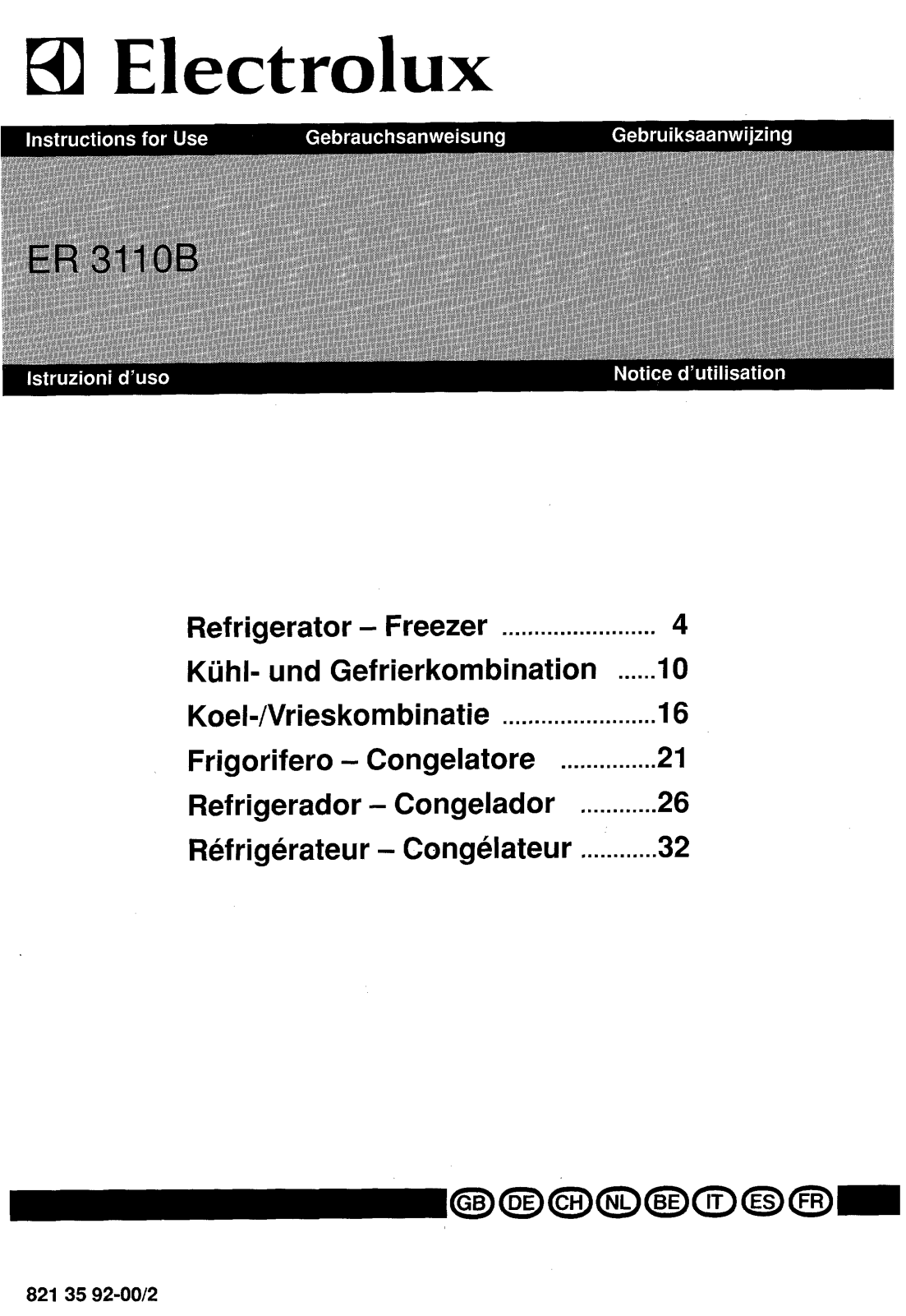 Electrolux ER 3110B User Manual