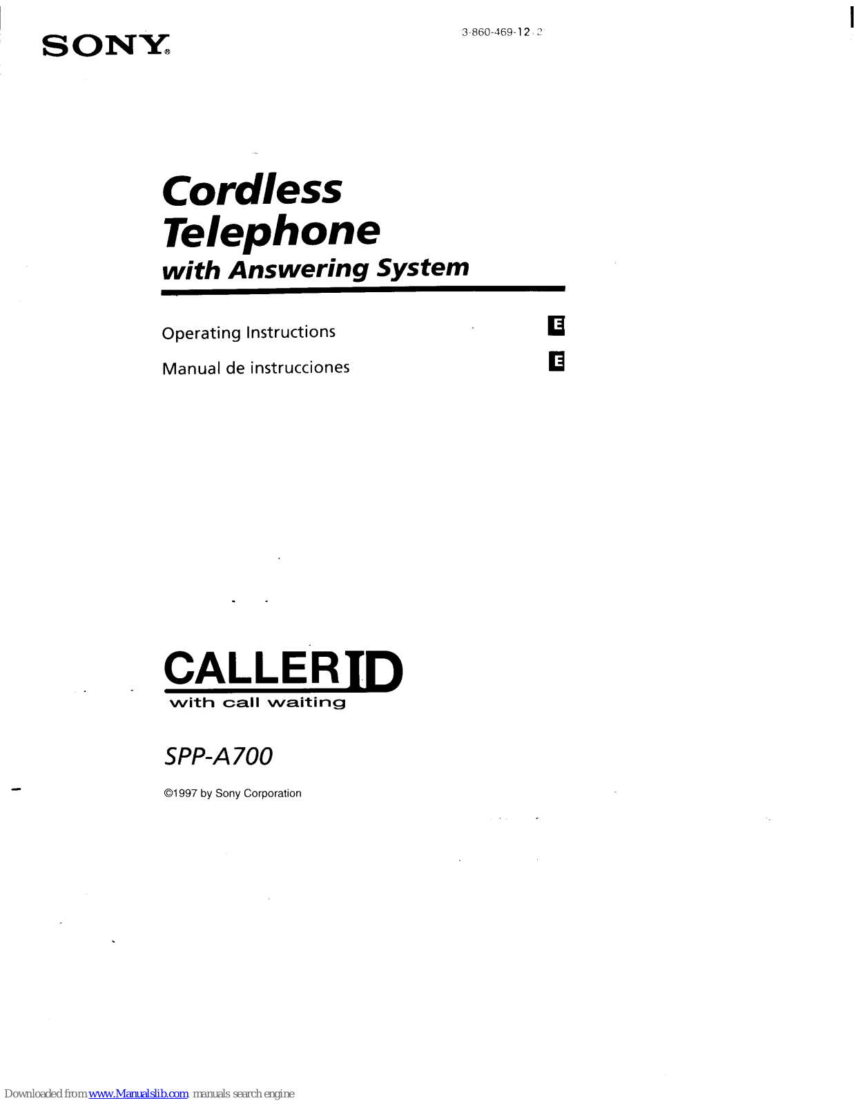 Sony SPP-A700 Primary Operating Instructions Manual