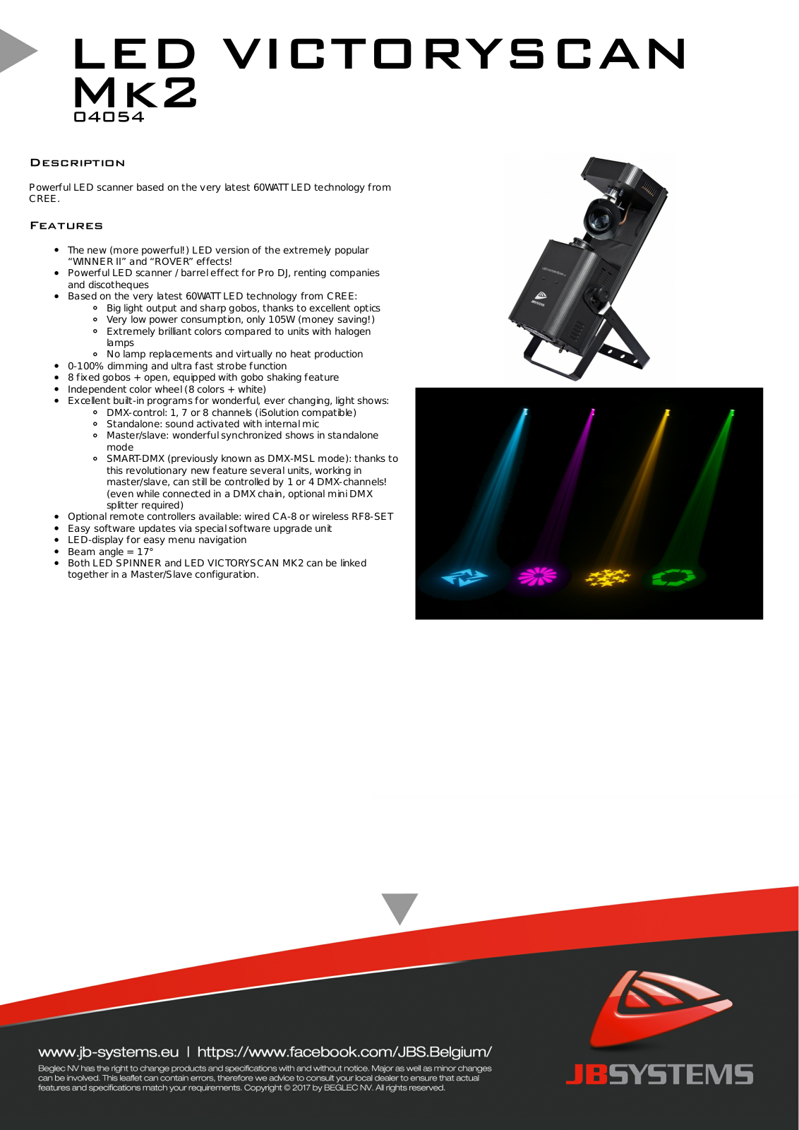 JB Systems LED Victoryscan Mk2 User Manual