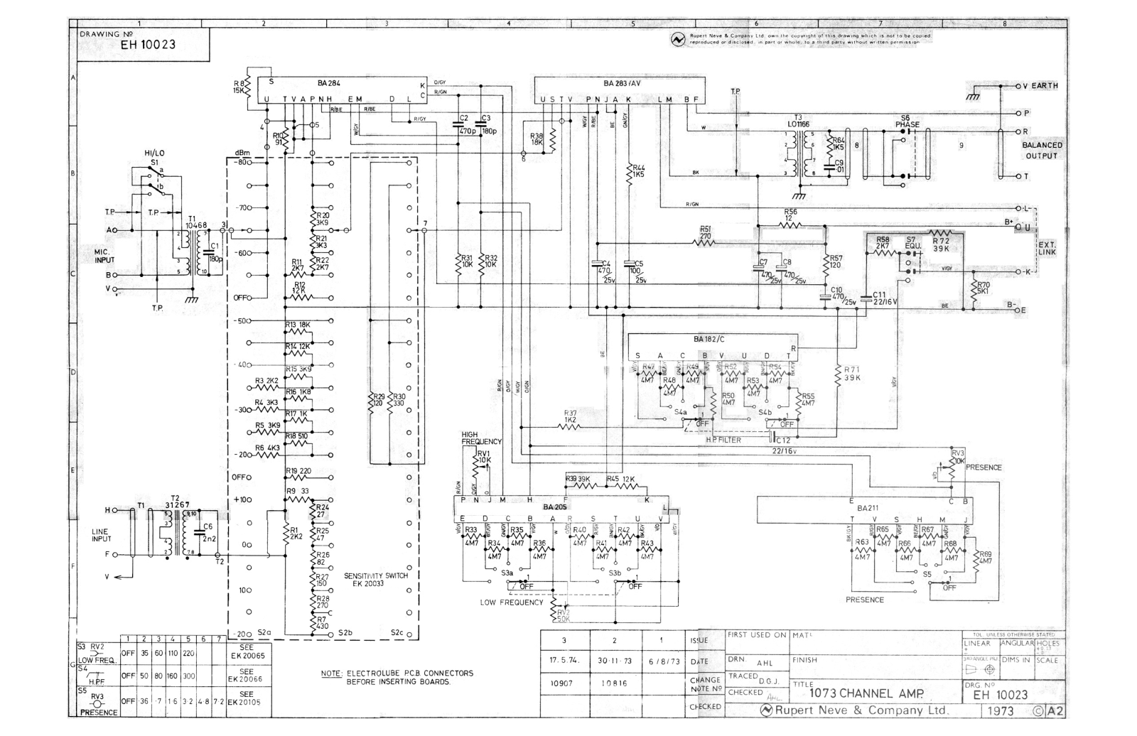 Neve 1073 Schematic