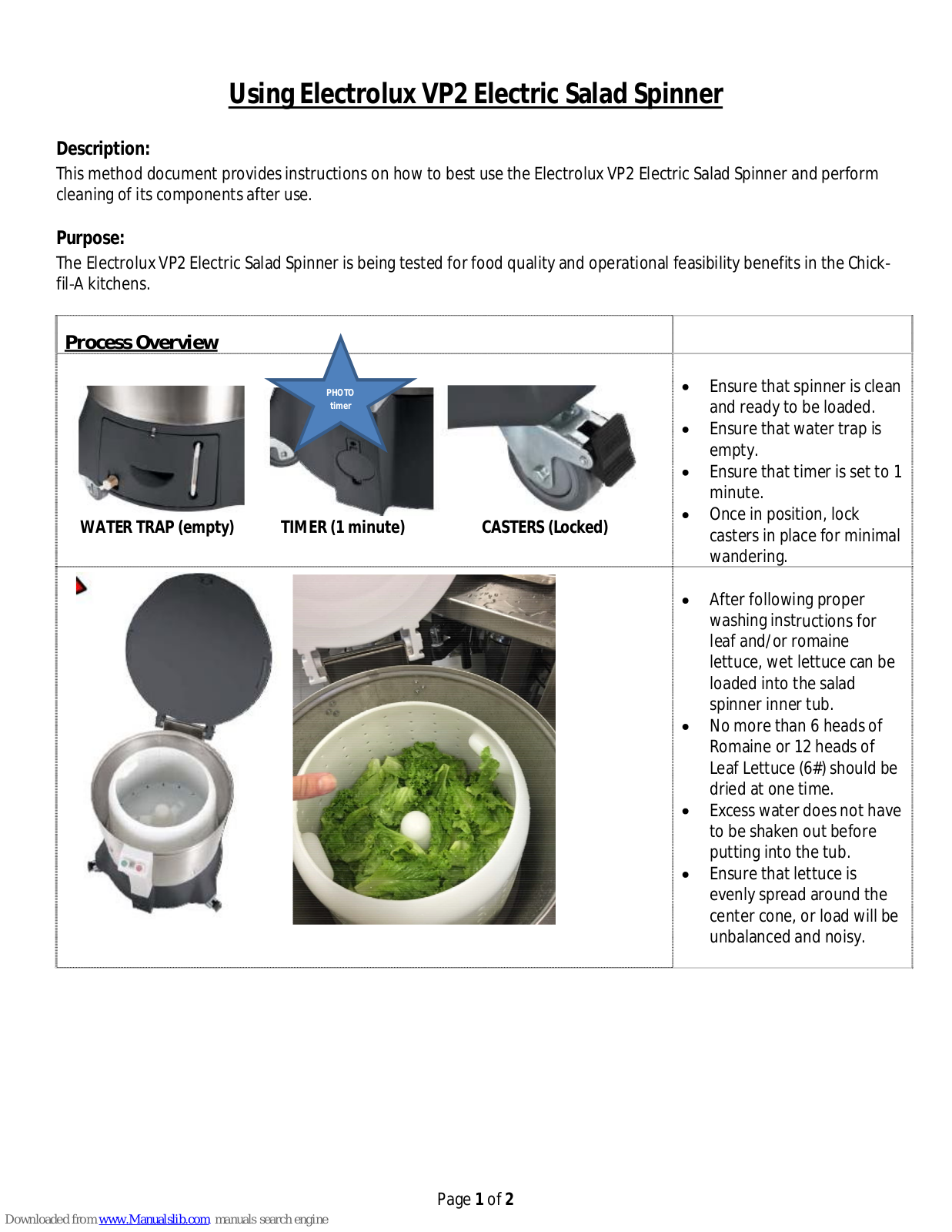 Electrolux VP2 User Manual