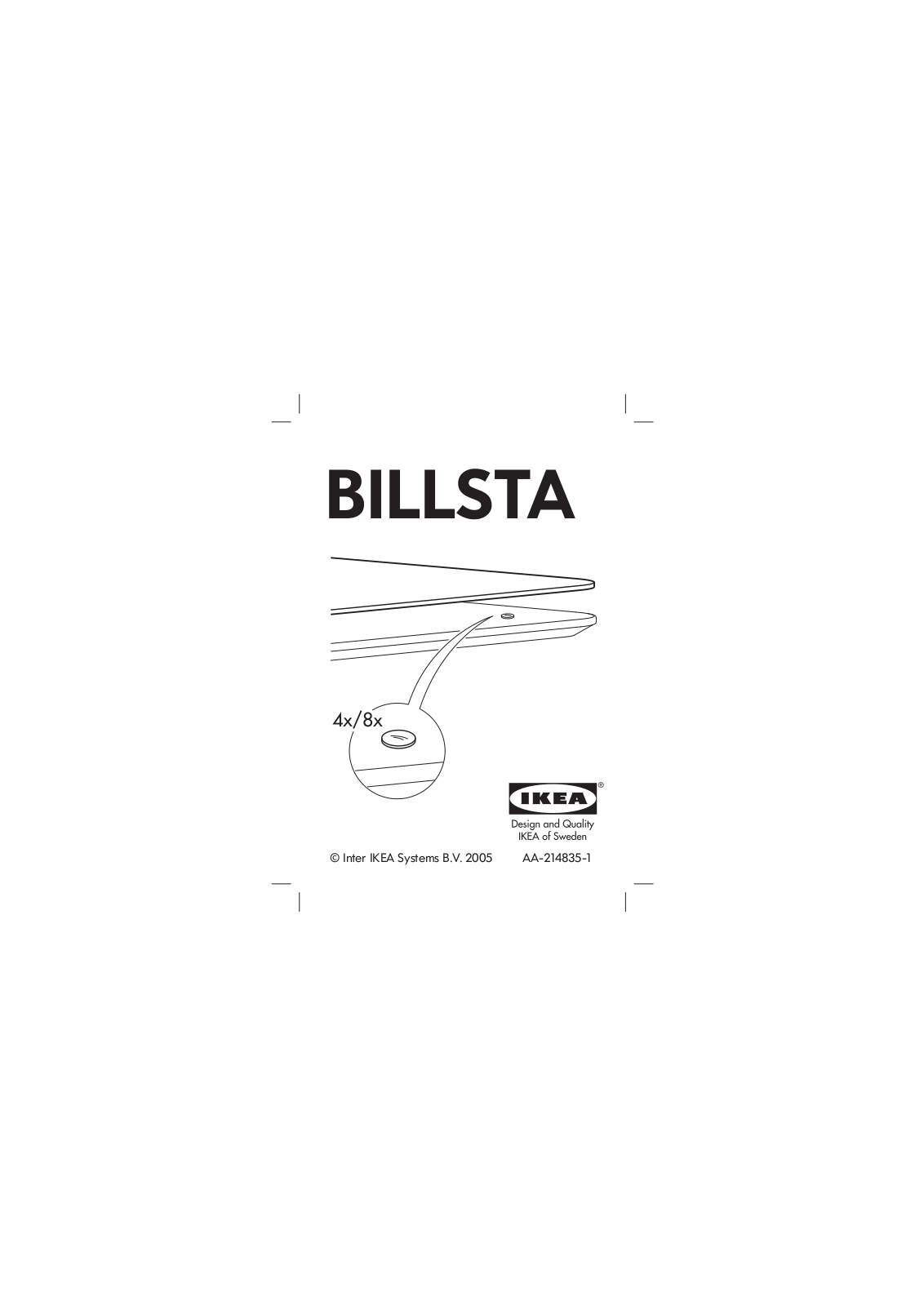 IKEA BILLSTA GLASS DESK TOP 27 1-2 Assembly Instruction