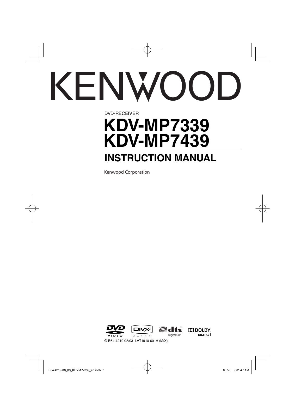 Kenwood KDV-MP7439, KDV-MP7339 User Manual