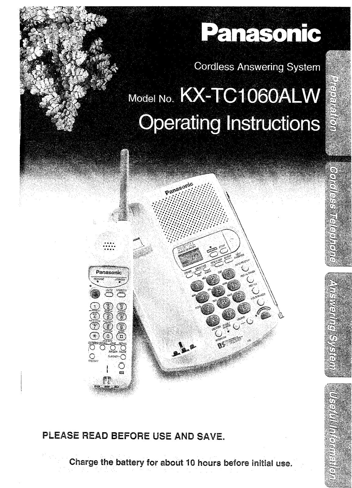 Panasonic KX-TC1060ALW User Manual