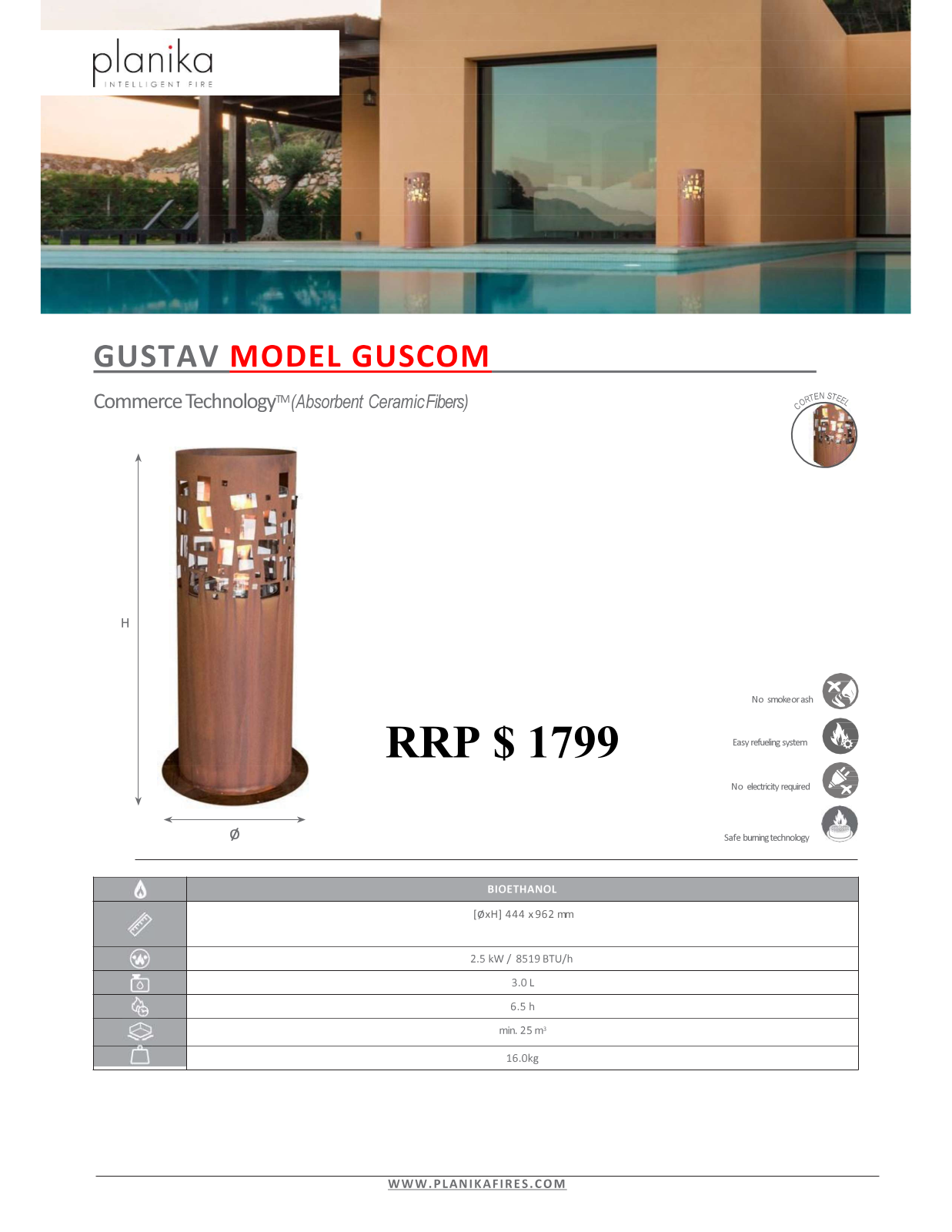 Planika GUSCOM Specifications Sheet - ManualMachine.com