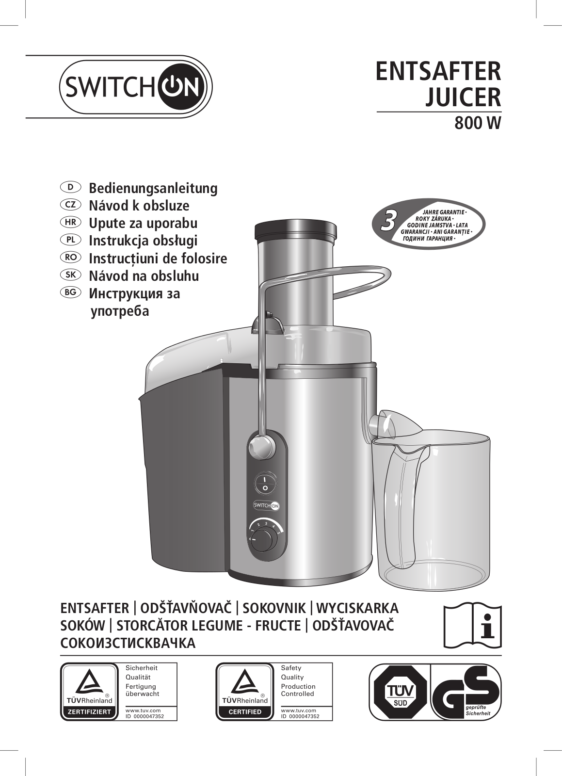 Switch On JU-A001 User Manual